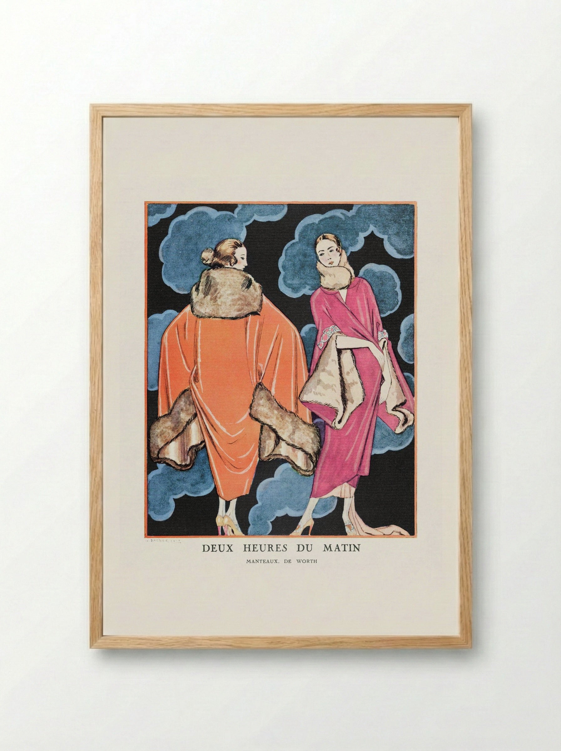 Deux Heures du Matin, Manteaux de Worth - George Barbier - Framed Print Wood