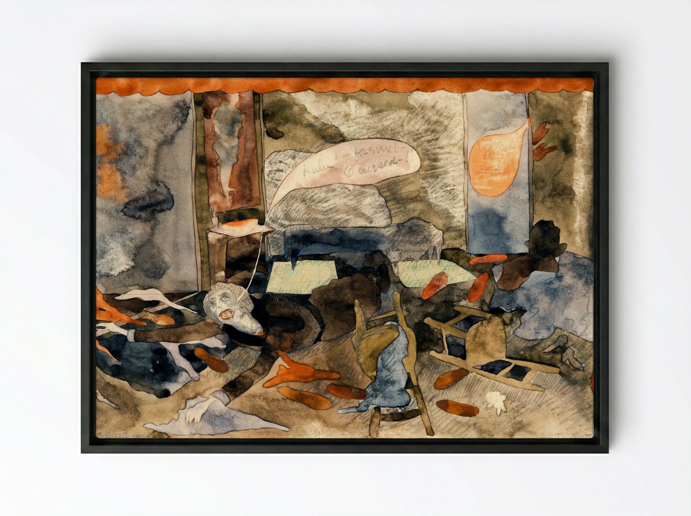 The Death of Countess Geschwitz - Charles Demuth - Framed Canvas Black