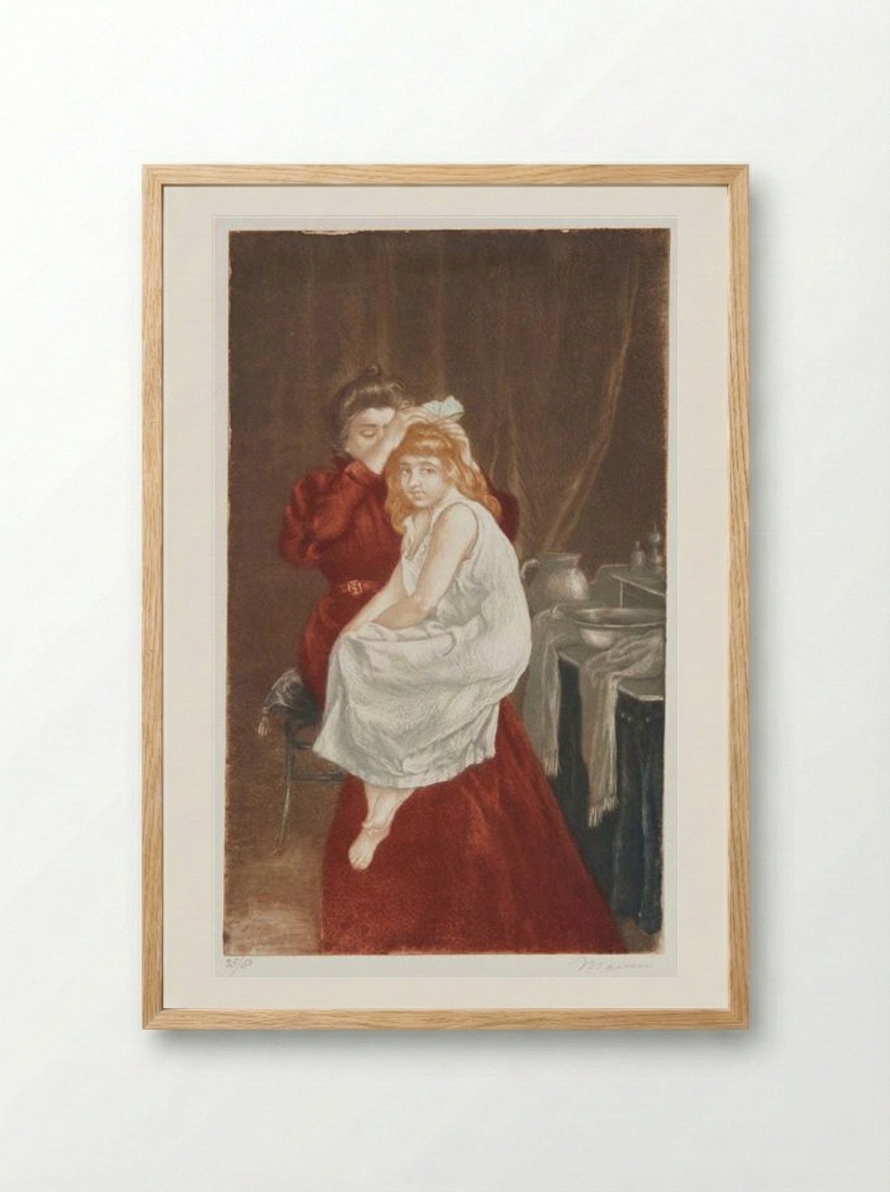 Le ruban de coiffure - Charles Maurin - Framed Print Wood