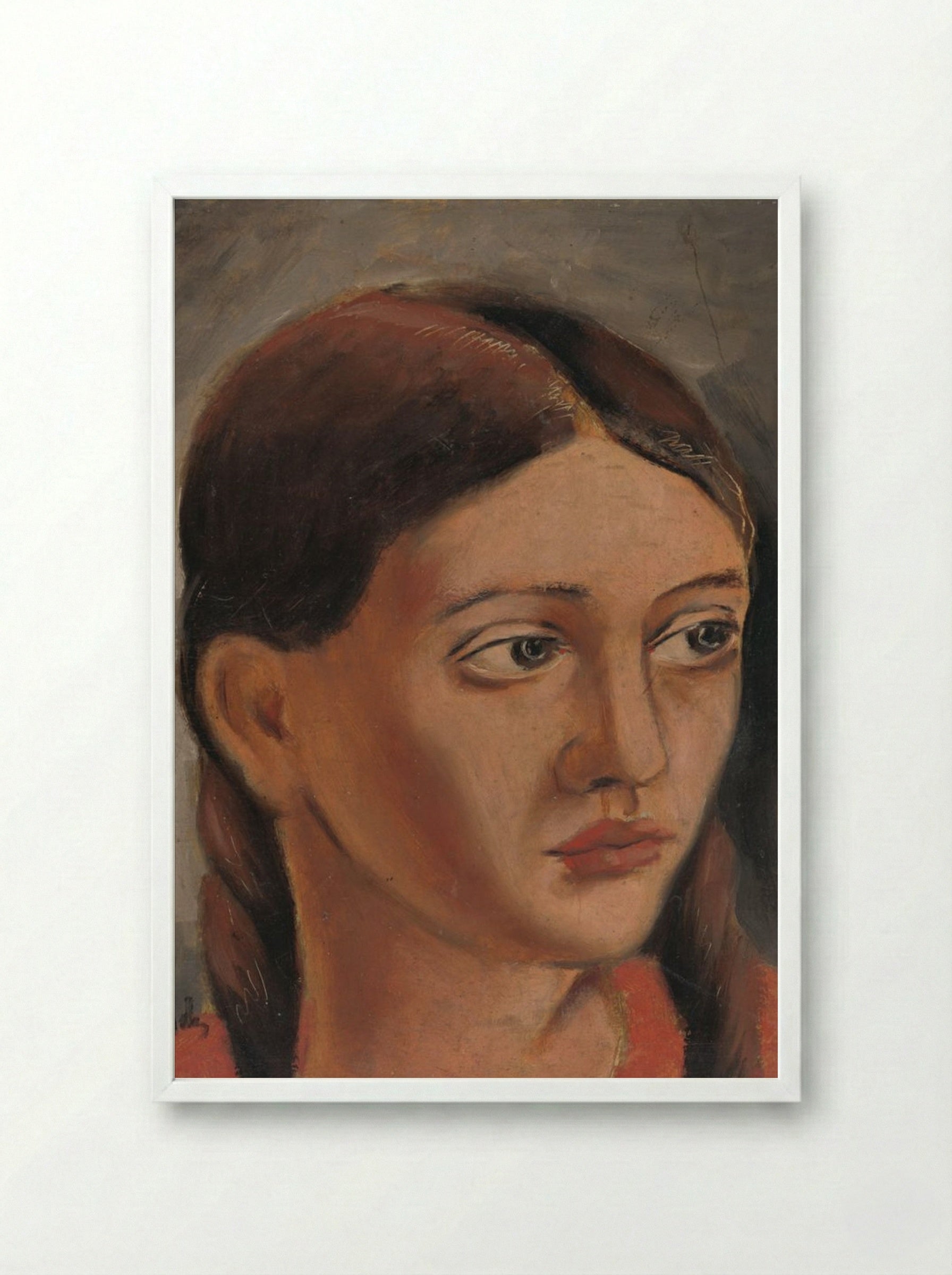 Girl's Head - Mikuláš Galanda - Framed Print White