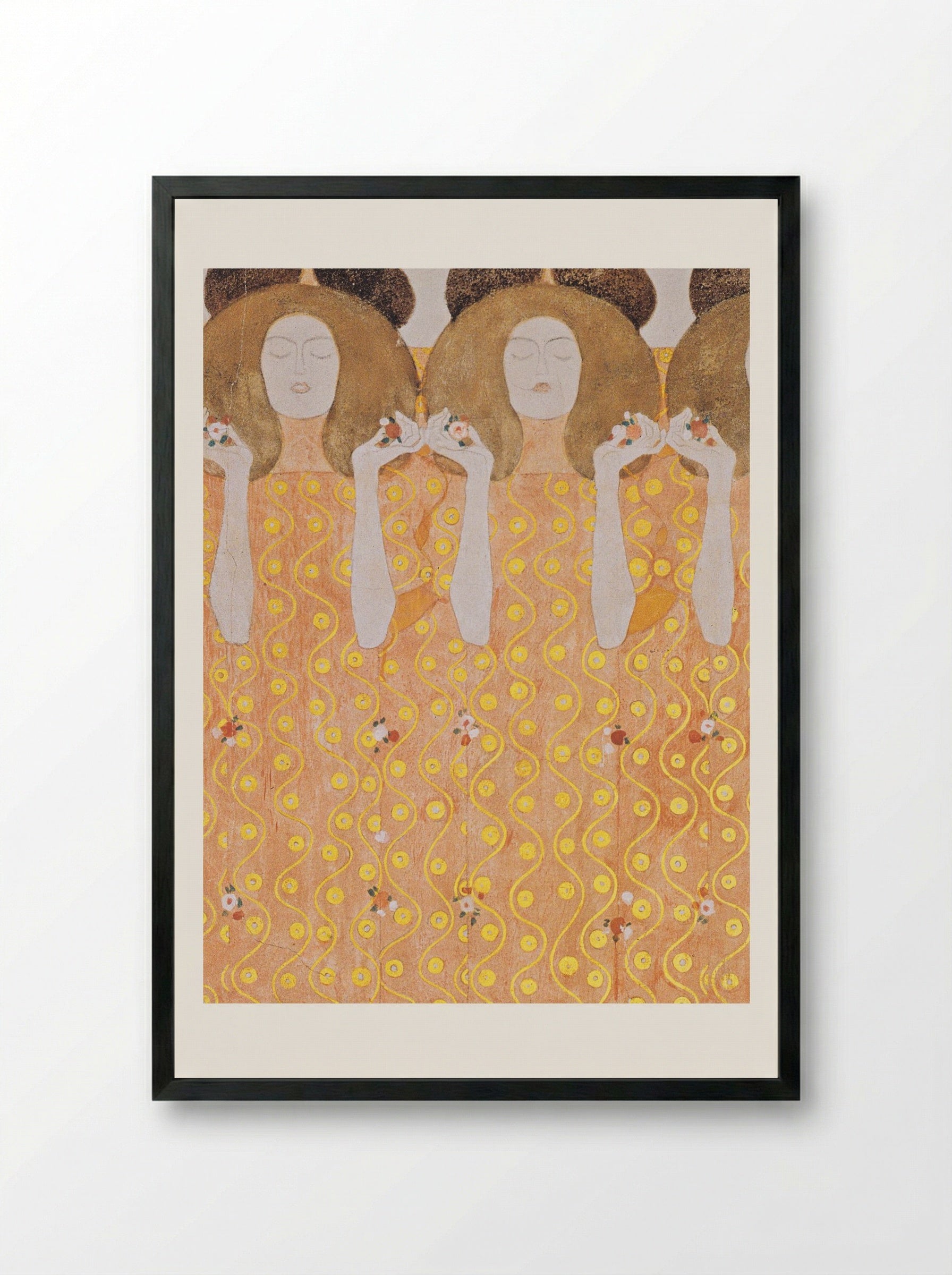 Beethoven Frieze - Gustav Klimt - Framed Print Black