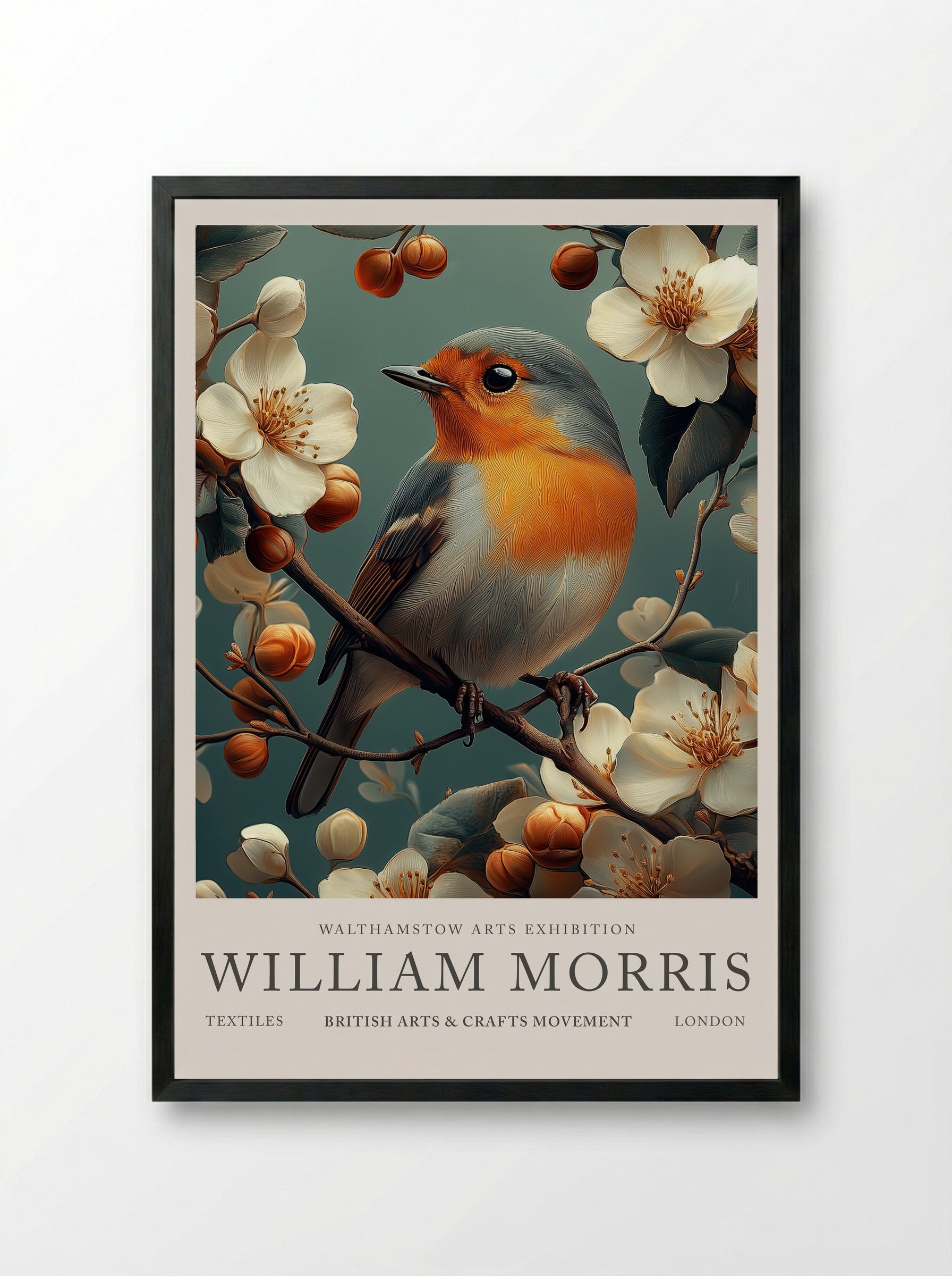 Robin Radiance - William Morris - Framed Print Black