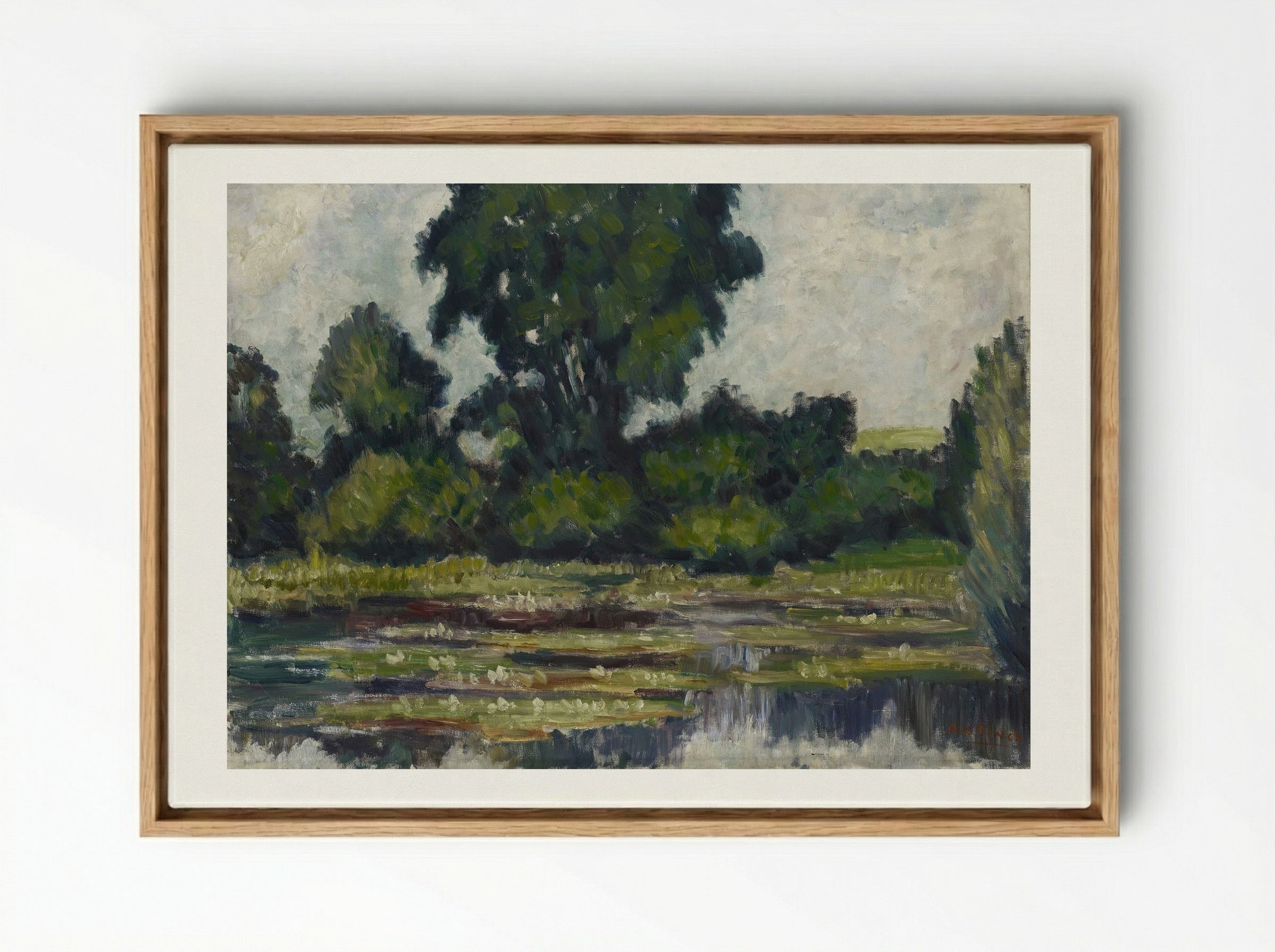 Lumpeita (Water Lilies) - Alfred William Finch - Framed Canvas Wood