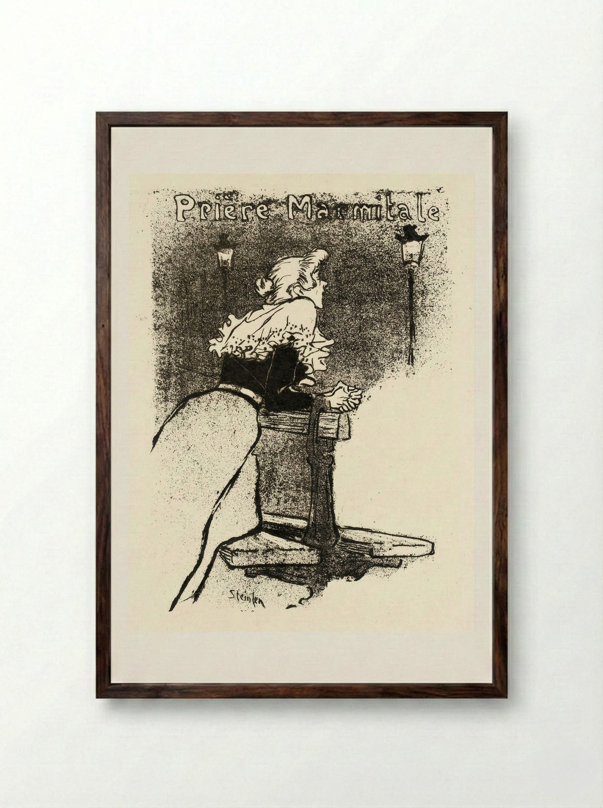 Prière Marmitale - Théophile Alexandre Steinlen - Framed Print Dark Wood