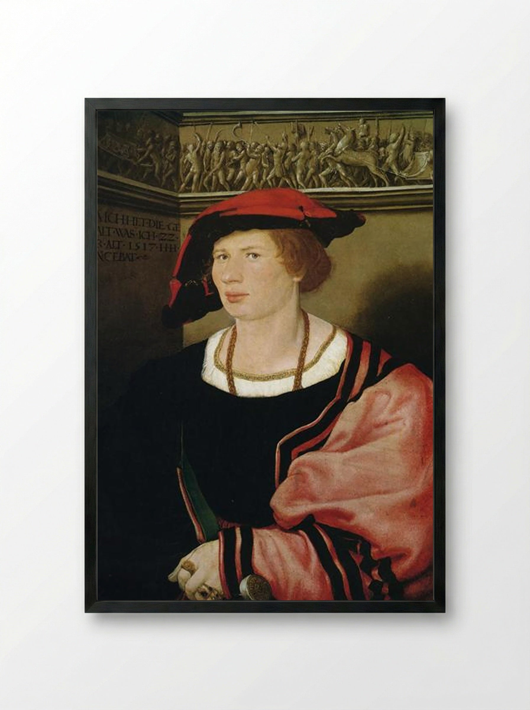 Portrait of Benedikt von Hertenstein - Hans Holbein the Younger - Framed Print Black