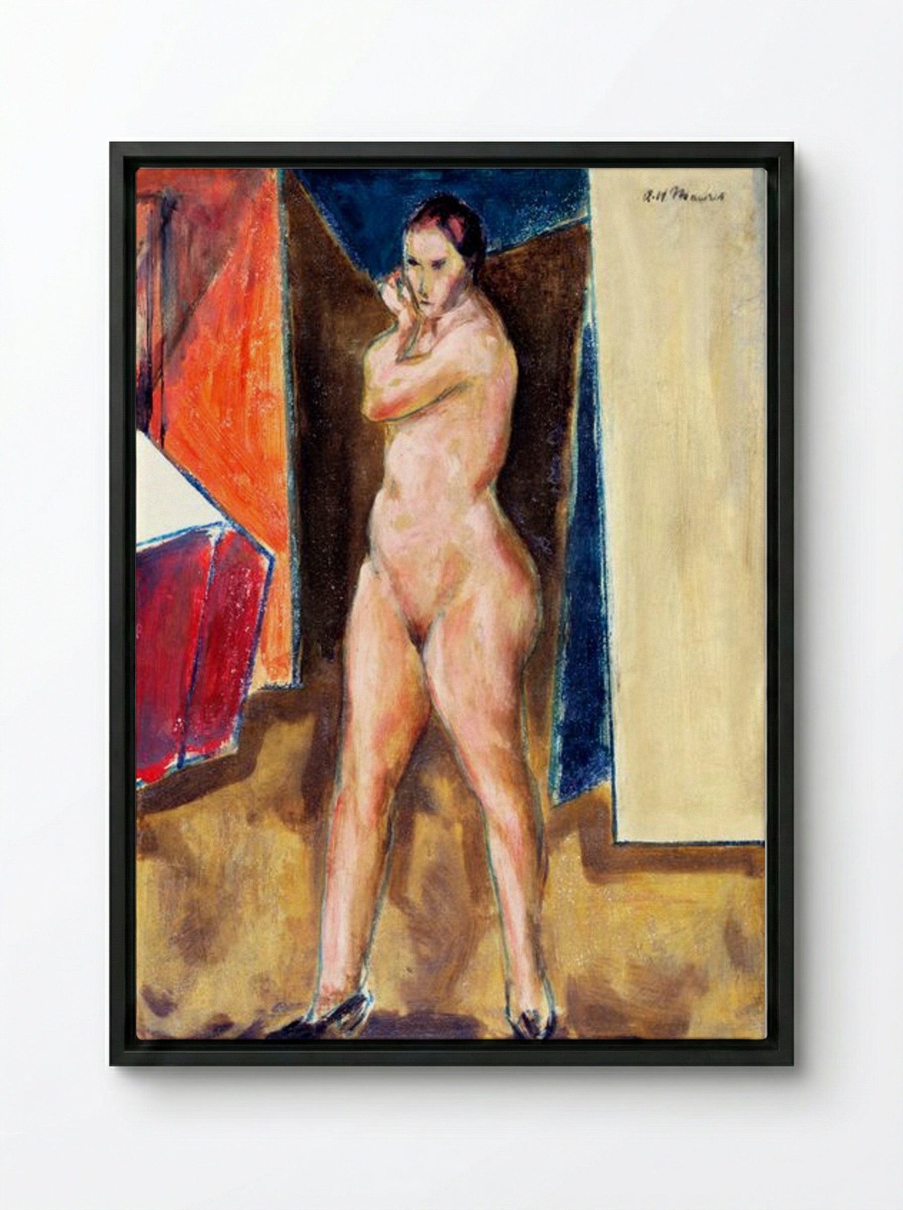 Nude (Standing Figure) - Alfred Henry Maurer - Framed Canvas Black