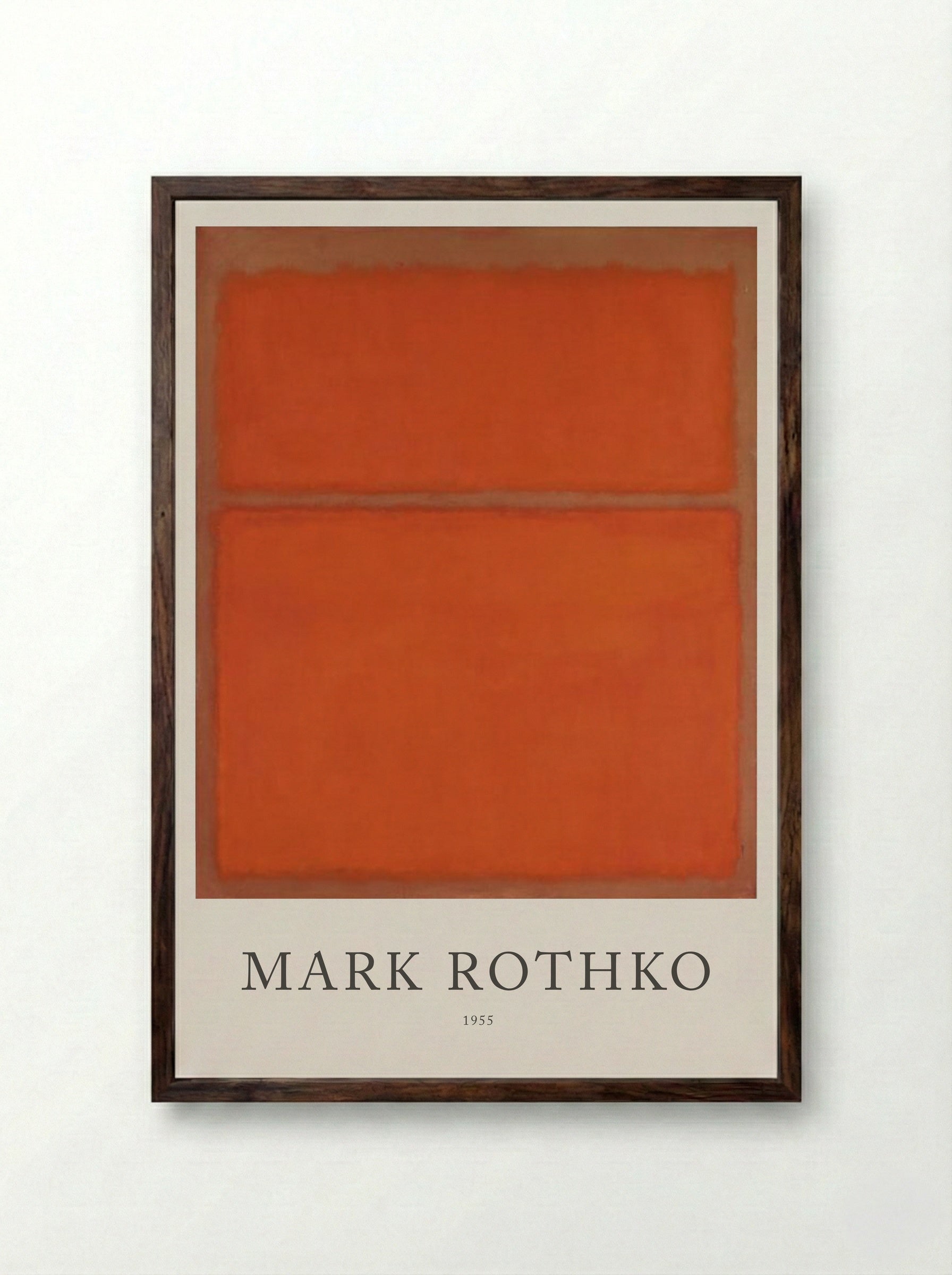 Untitled (Orange and Brown) - Mark Rothko - Framed Print Dark Wood