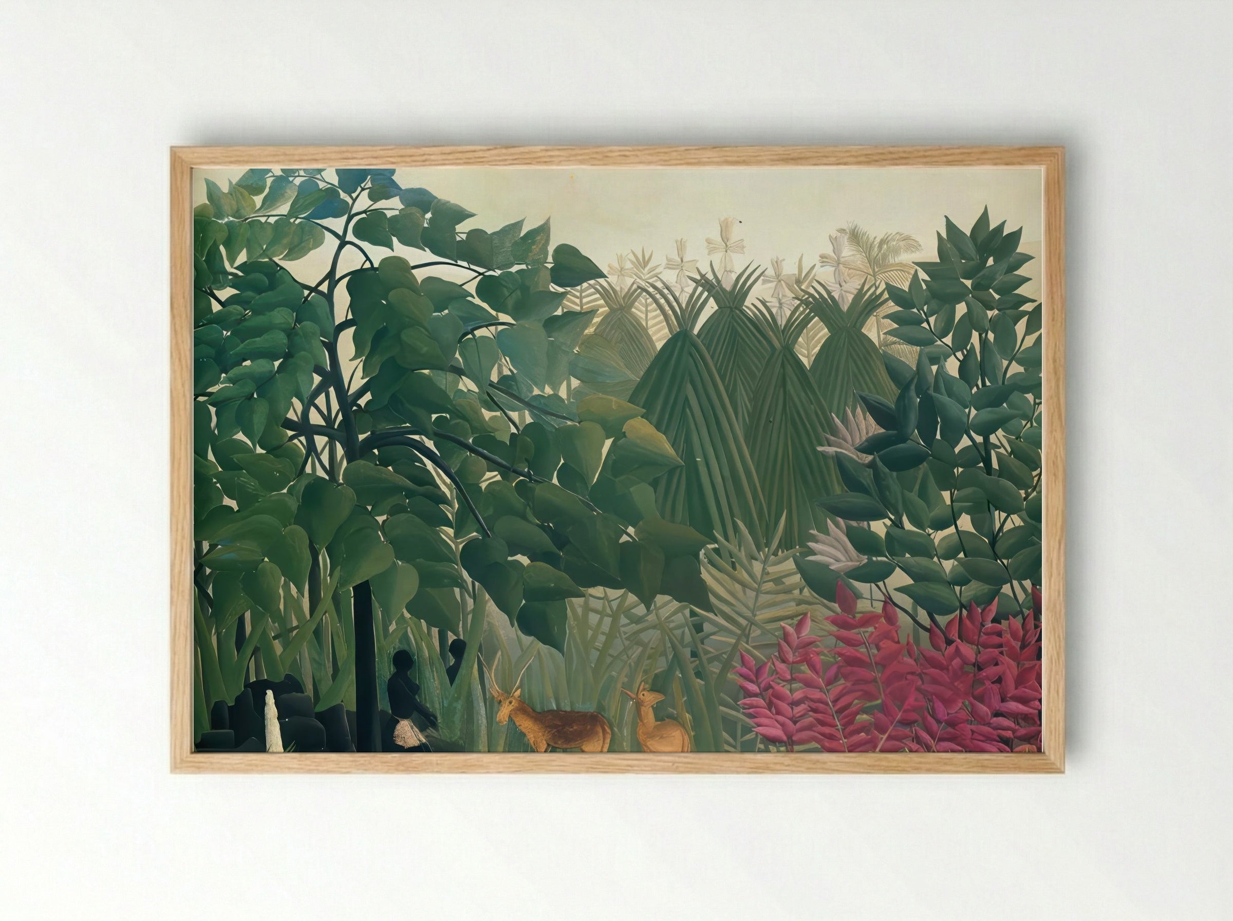 The Waterfall by Henri Rousseau – Naïve Art Jungle Landscape Print - Framed Print Wood