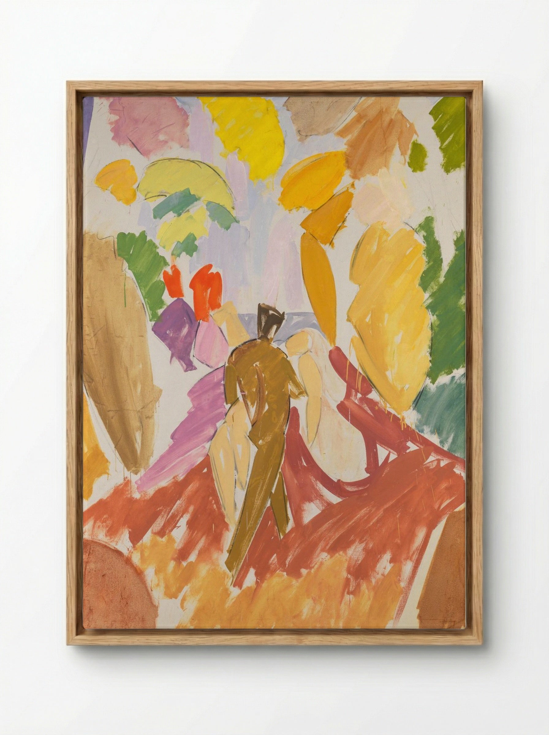 Faun and Nymph - Edvard Weie - Framed Canvas Wood