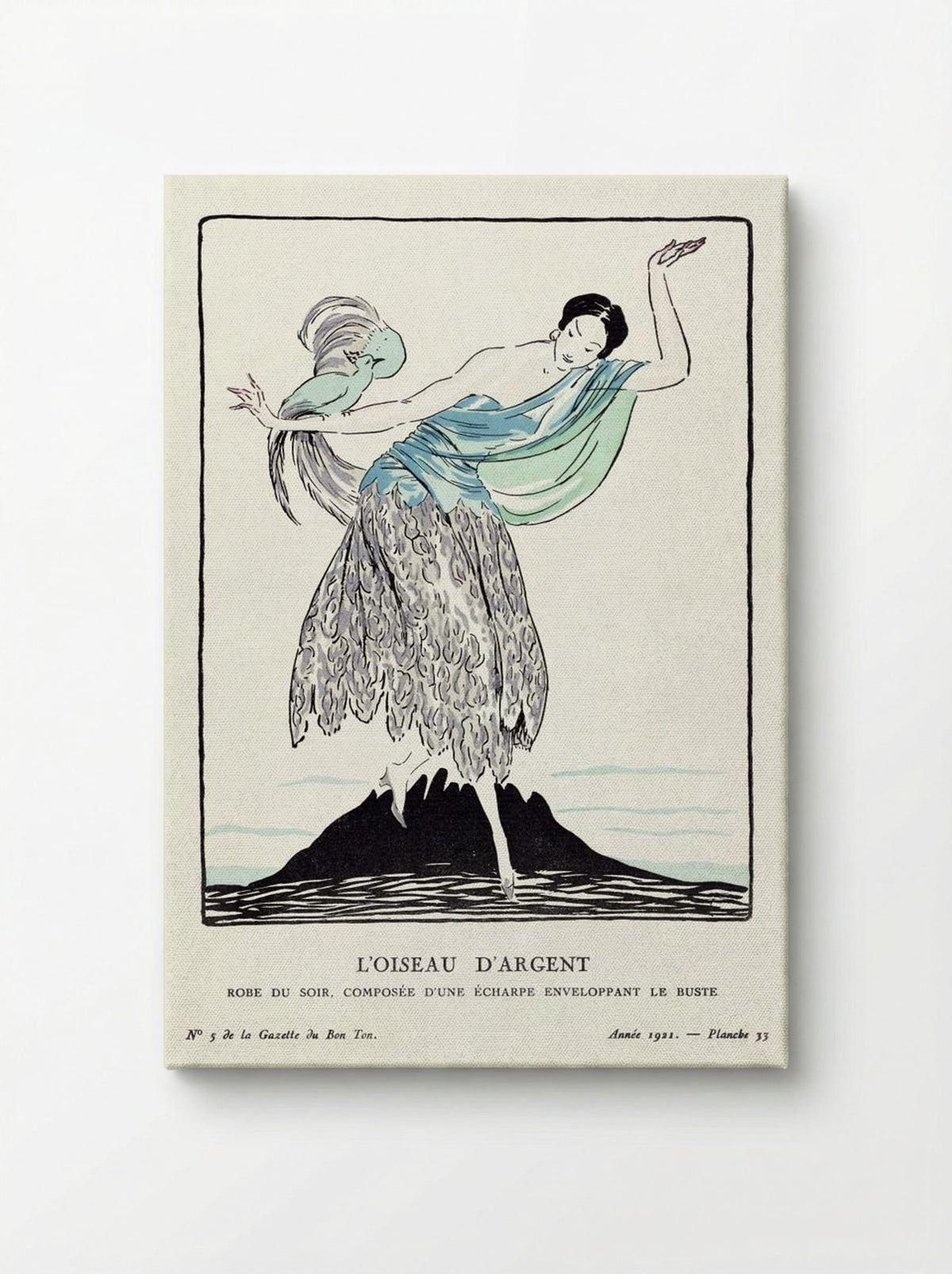 L'Oiseau d'Argent (Fashion Plate) - Fine Art Print - Canvas