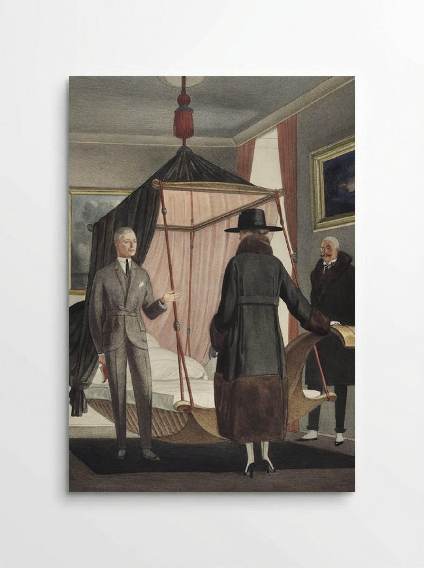 Two Men and a Woman in a Bedroom - Otto Friedrich Carl Lendecke - Poster