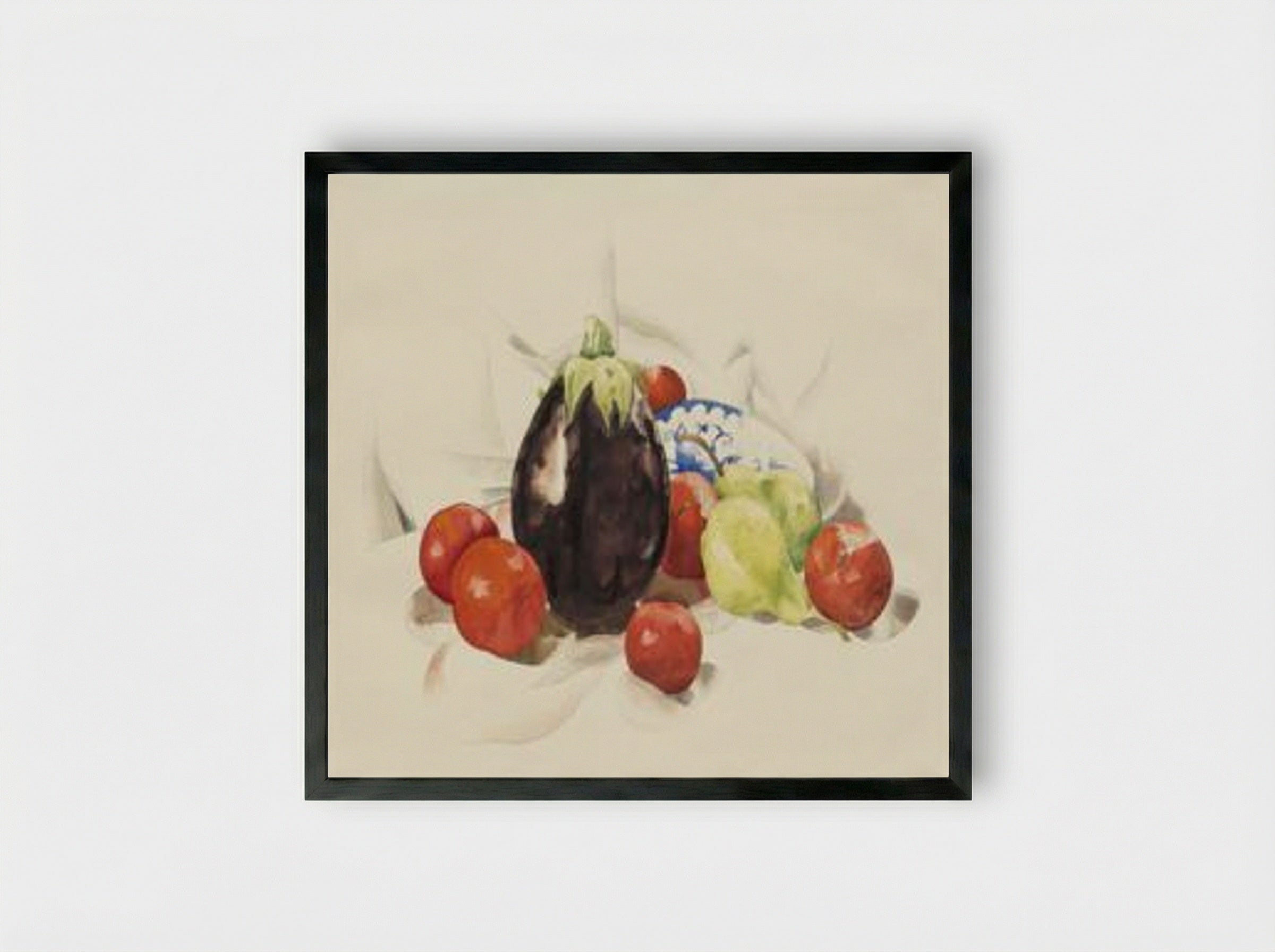 Eggplant and Tomatoes - Charles Demuth - Framed Print Black