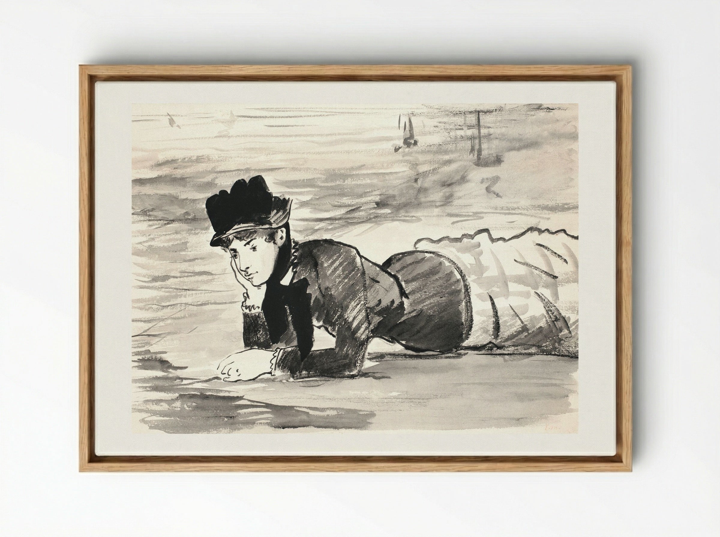 Annabel Lee - Édouard Manet - Framed Canvas Wood