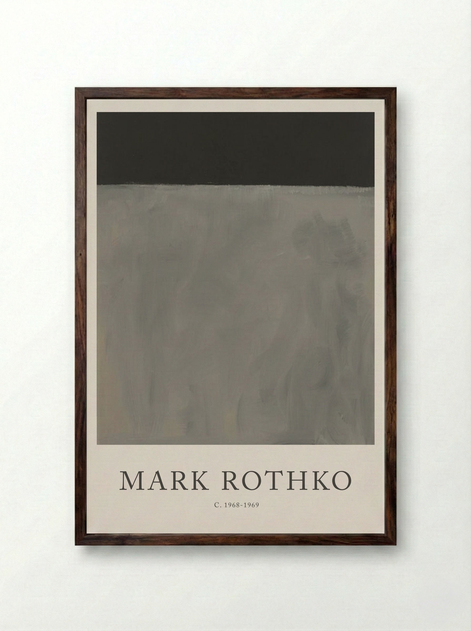 Untitled (Grey and Black) - Mark Rothko - Framed Print Dark Wood