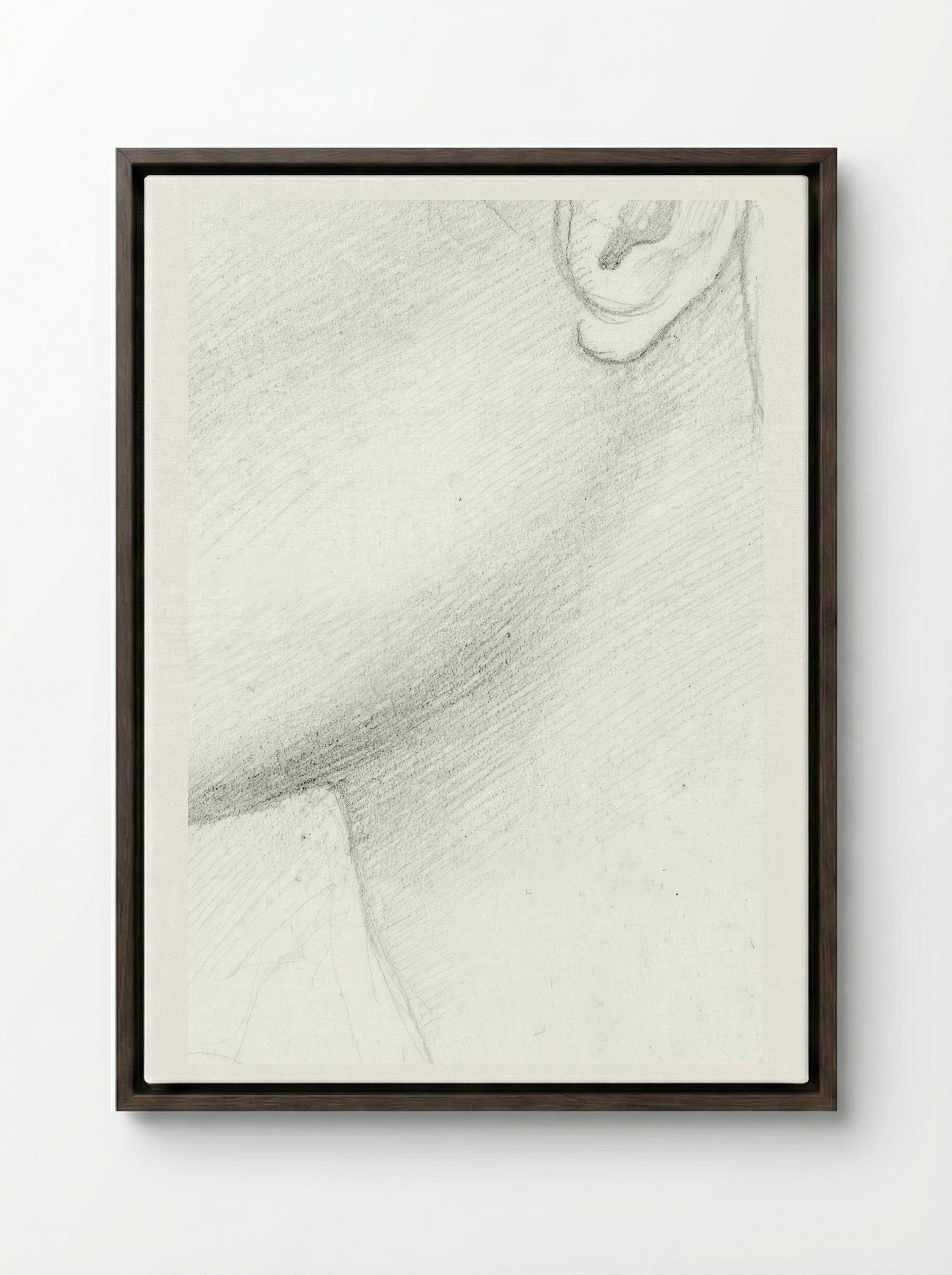 Head of Girl Facing Left - Edward Burne-Jones - Framed Canvas Dark Wood