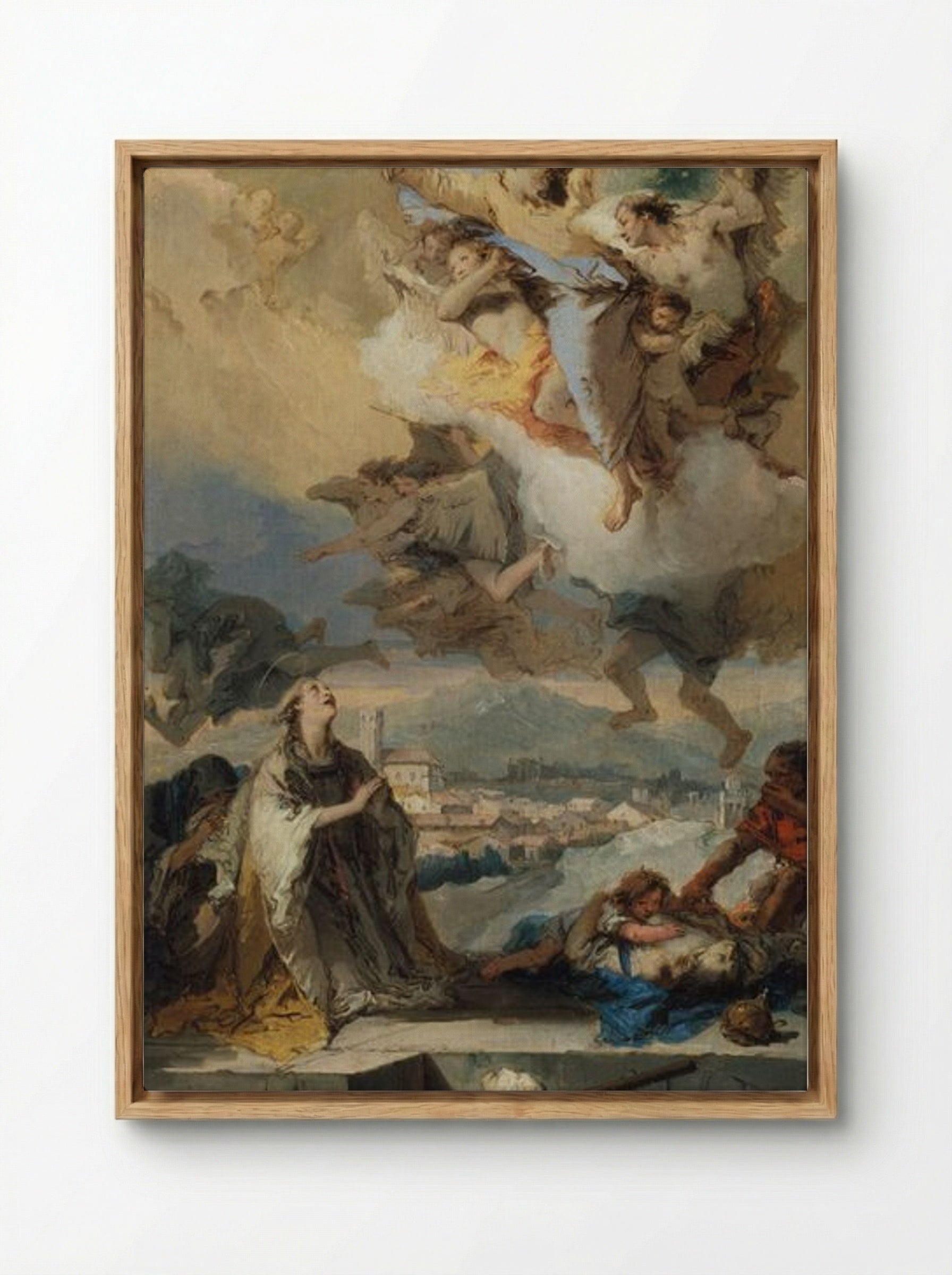 Saint Thecla Praying for the Plague-Stricken - Giovanni Battista Tiepolo - Framed Canvas Wood