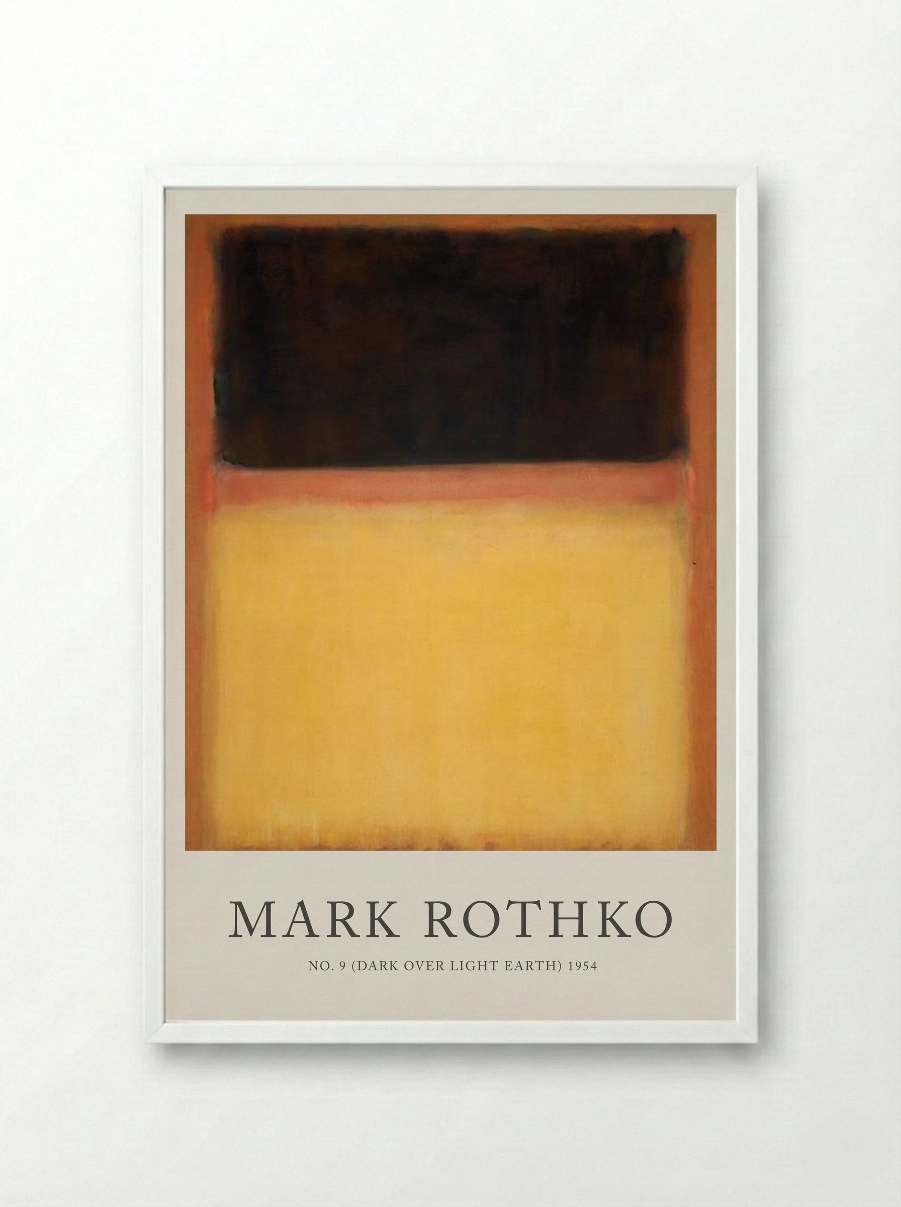 No. 9 (Dark Over Light Earth) - Mark Rothko - Framed Print White