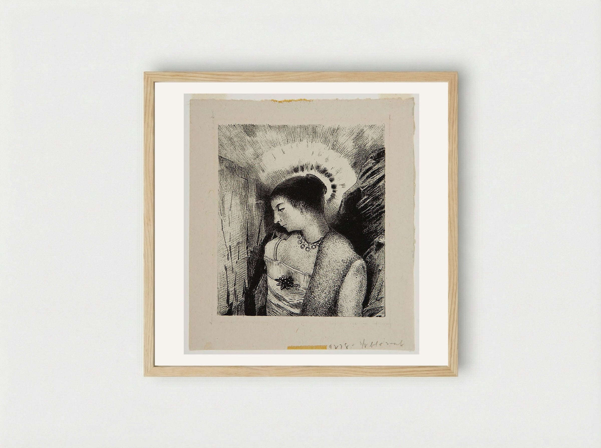 Behold the Good Goddess, the Idaean Mother of the Mountains - Odilon Redon - Framed Print Wood