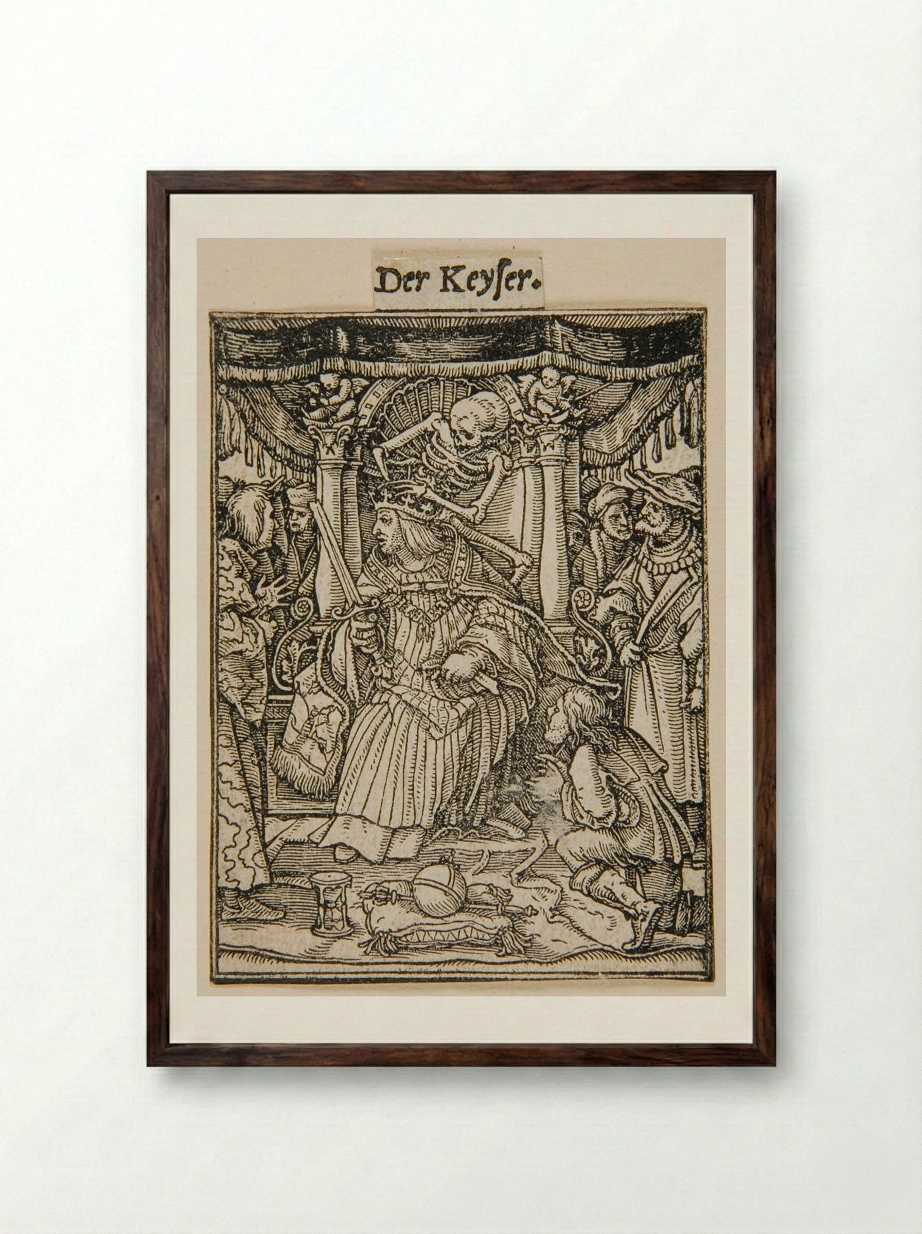 The Emperor - Hans Holbein the Younger - Framed Print Dark Wood