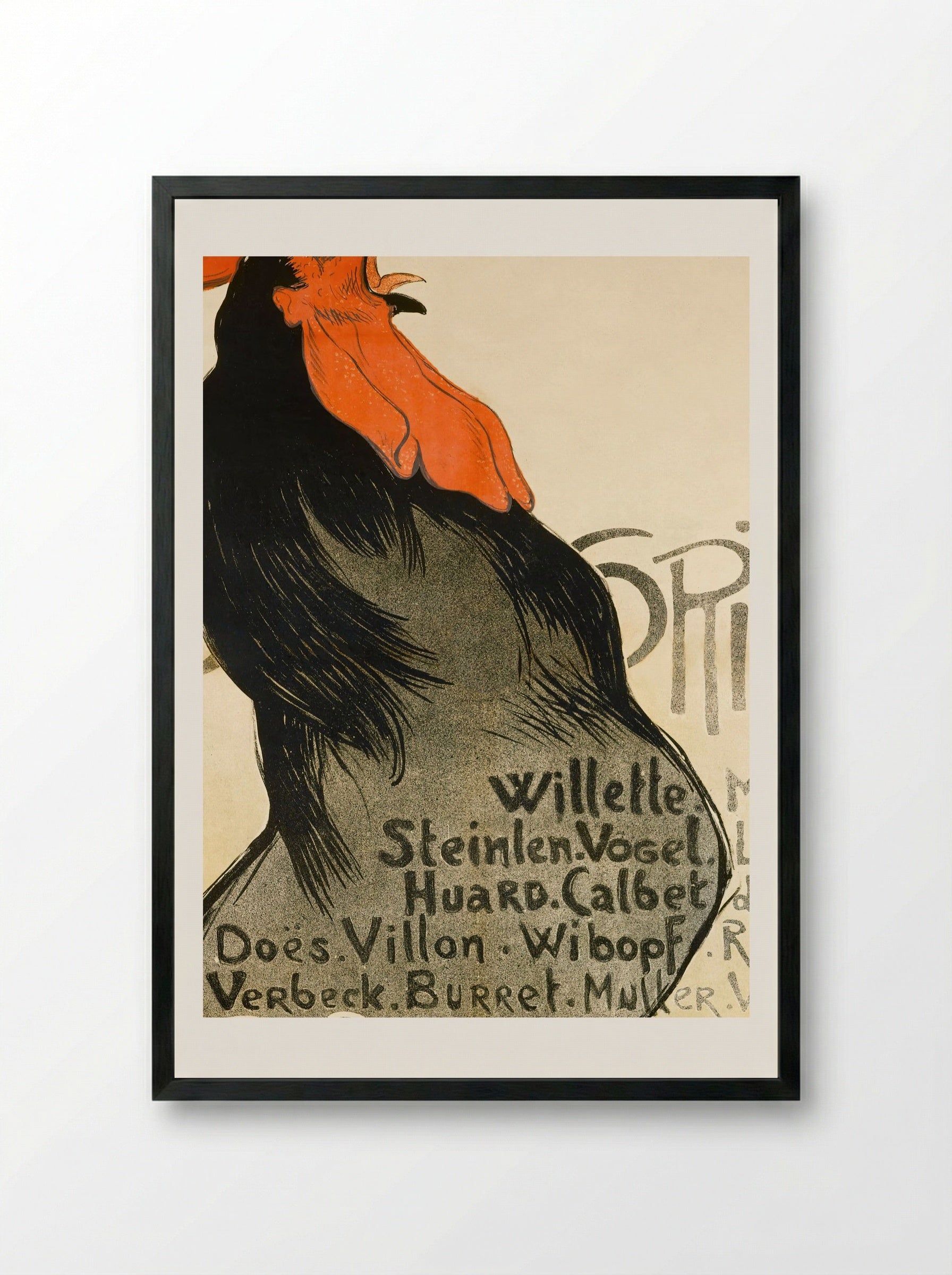Cocorico - Théophile-Alexandre Steinlen - Framed Print Black