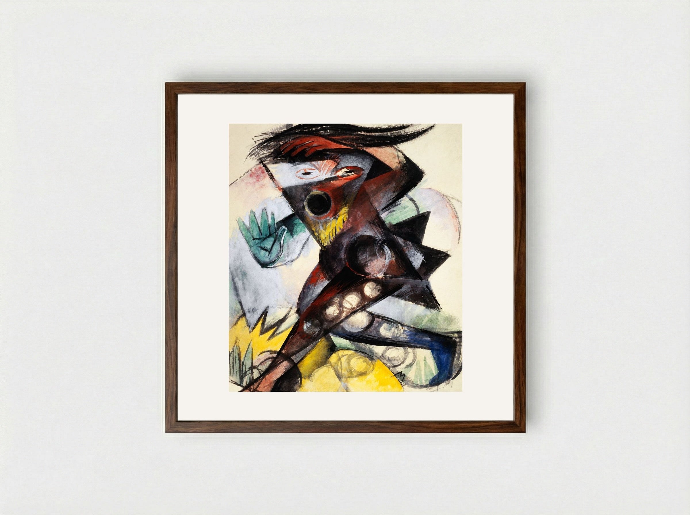 Caliban, Figurine for 'The Tempest' - Franz Marc - Framed Print Dark Wood