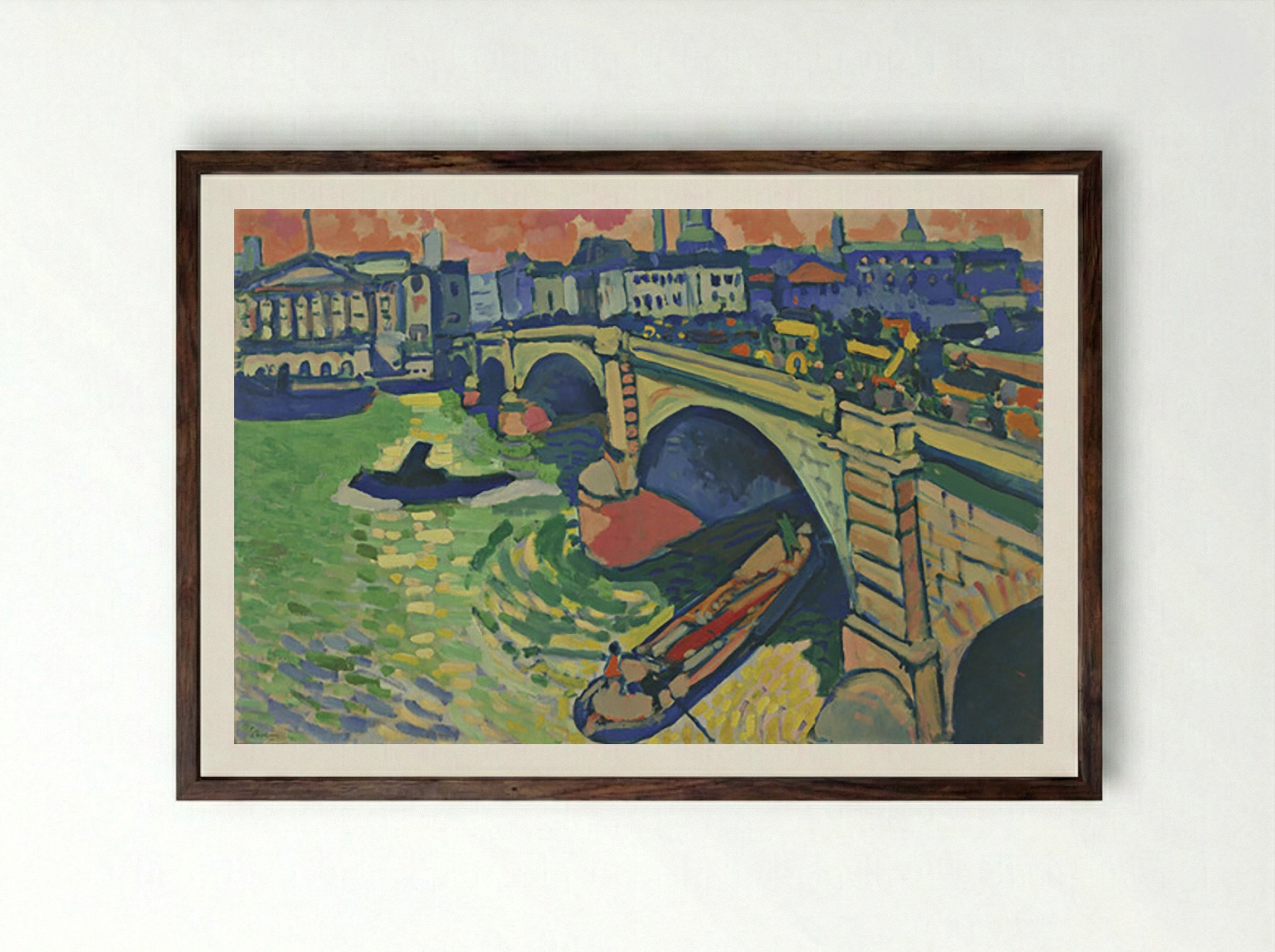 London Bridge - André Derain - Framed Print Dark Wood