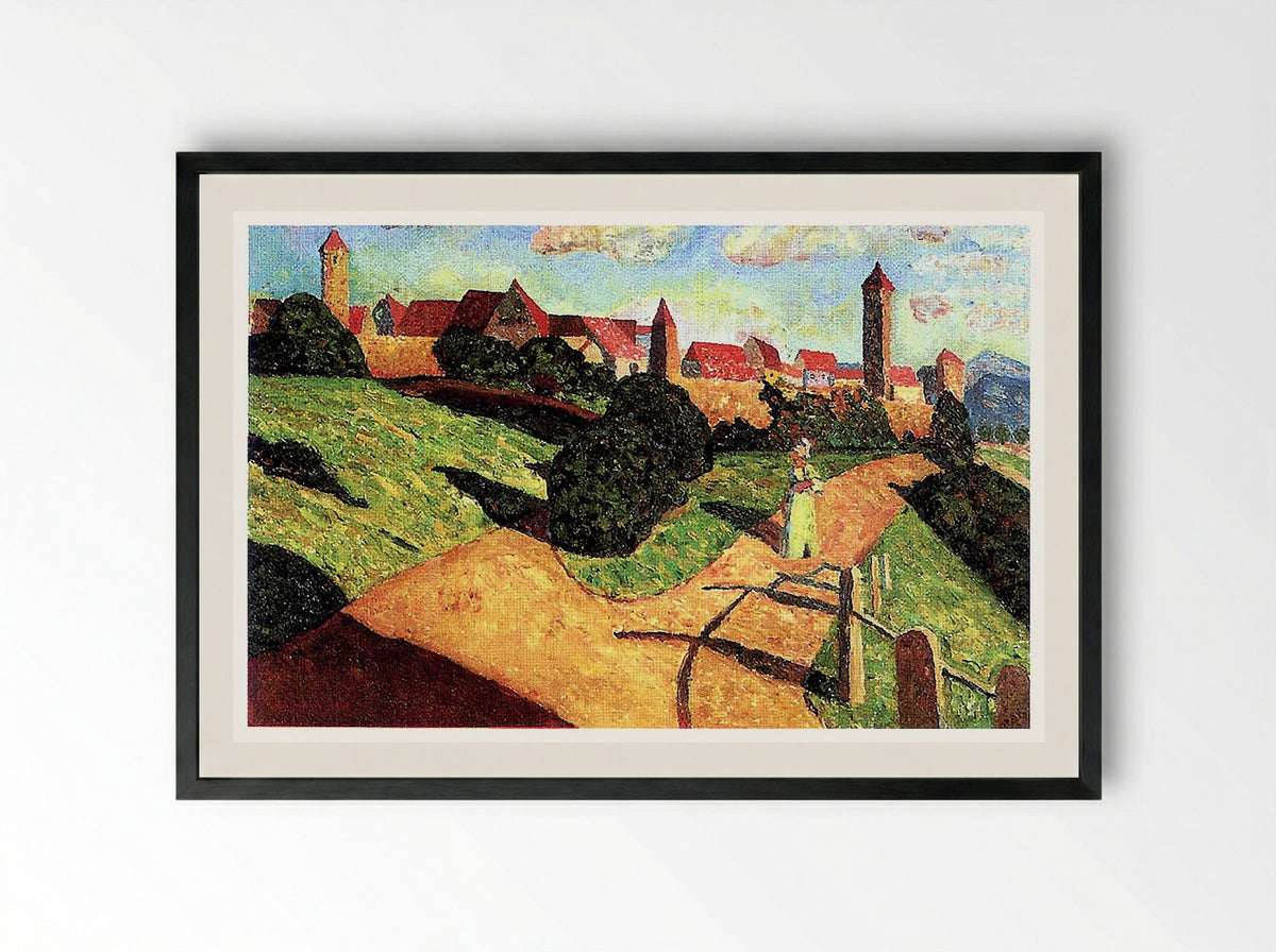 Old Town II - August Macke - Framed Print Black