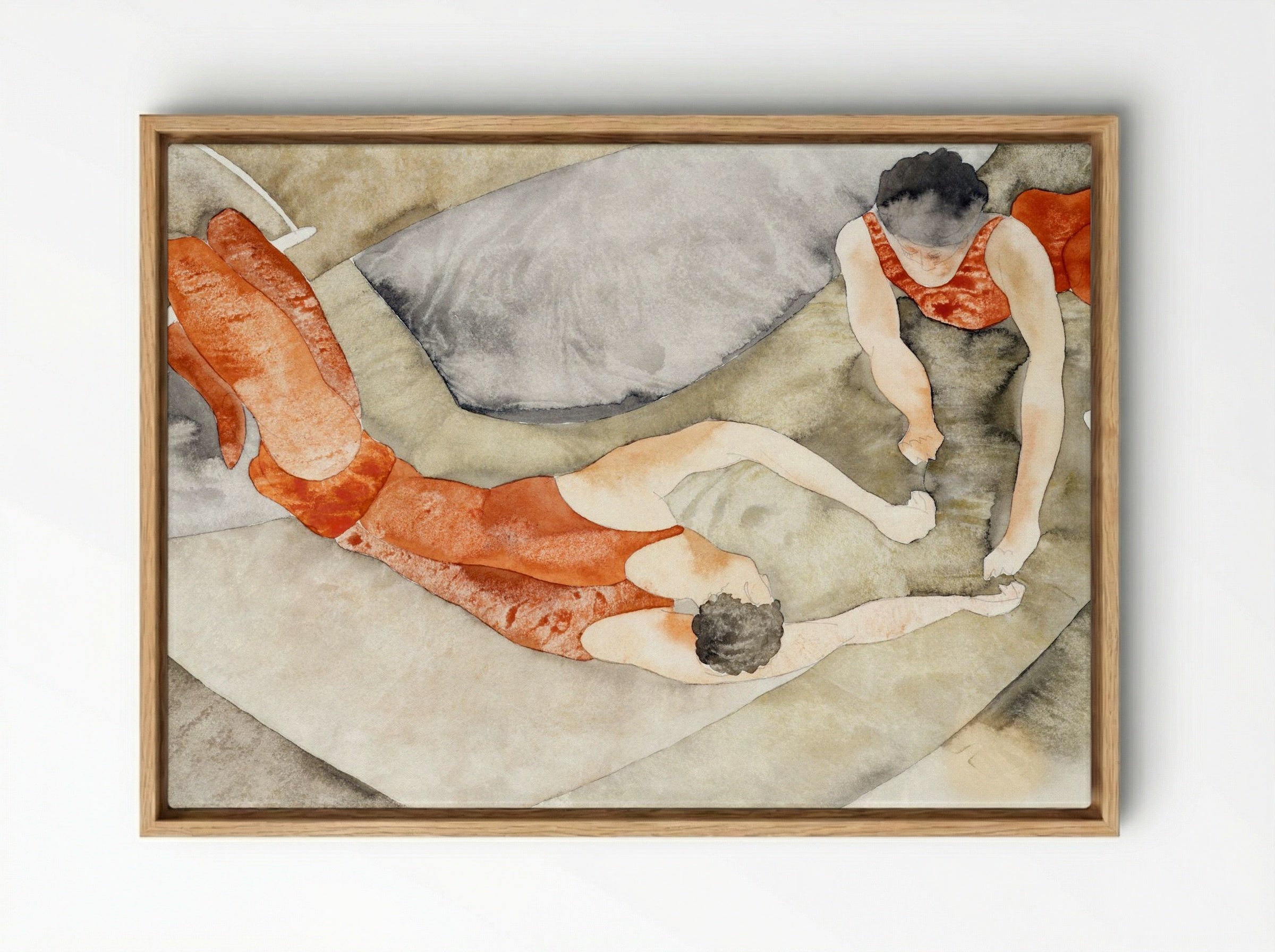 Two Trapeze Performers in Red - Charles Demuth - Framed Canvas Wood