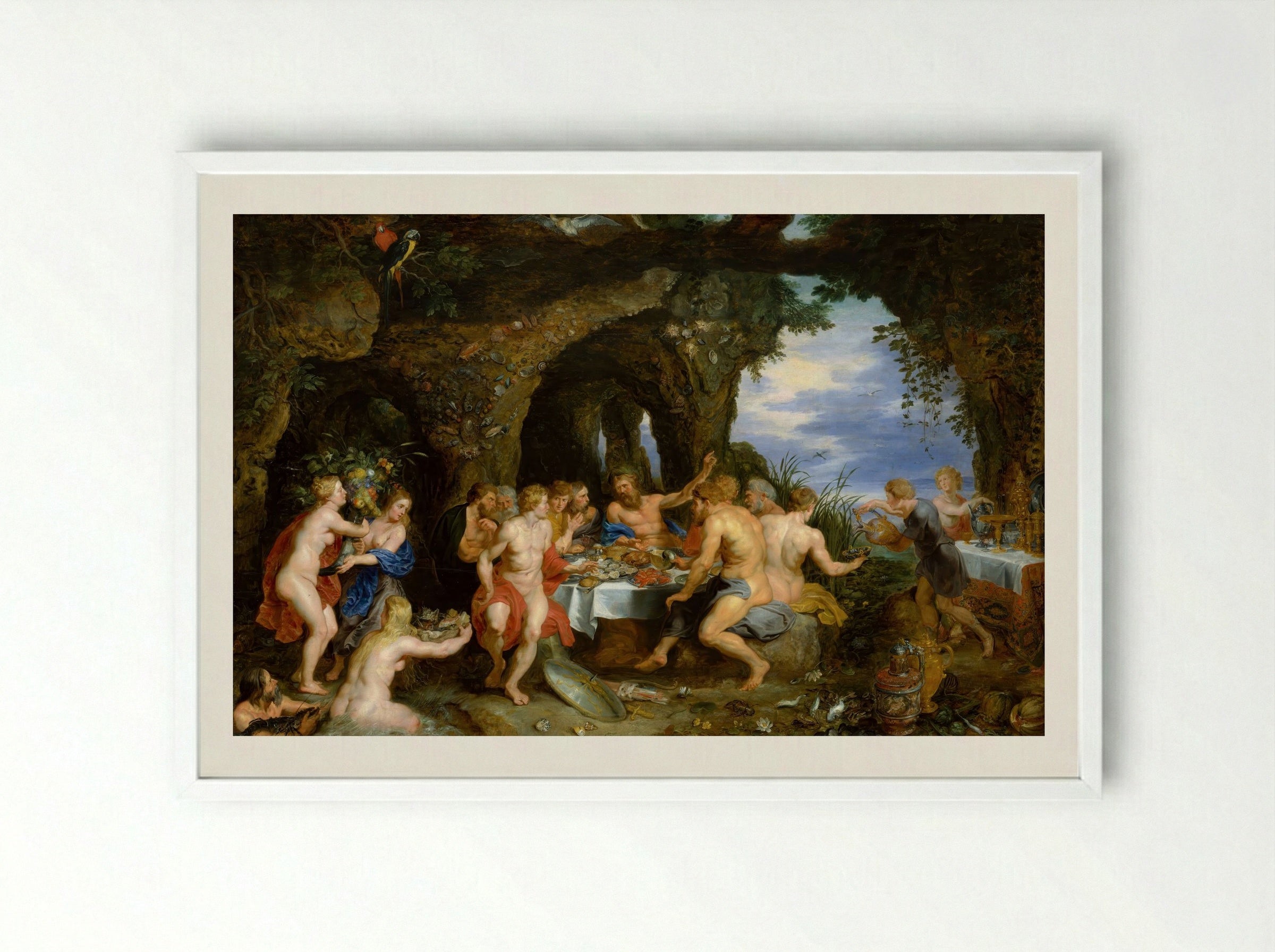 The Feast of Achelous - Peter Paul Rubens - Framed Print White
