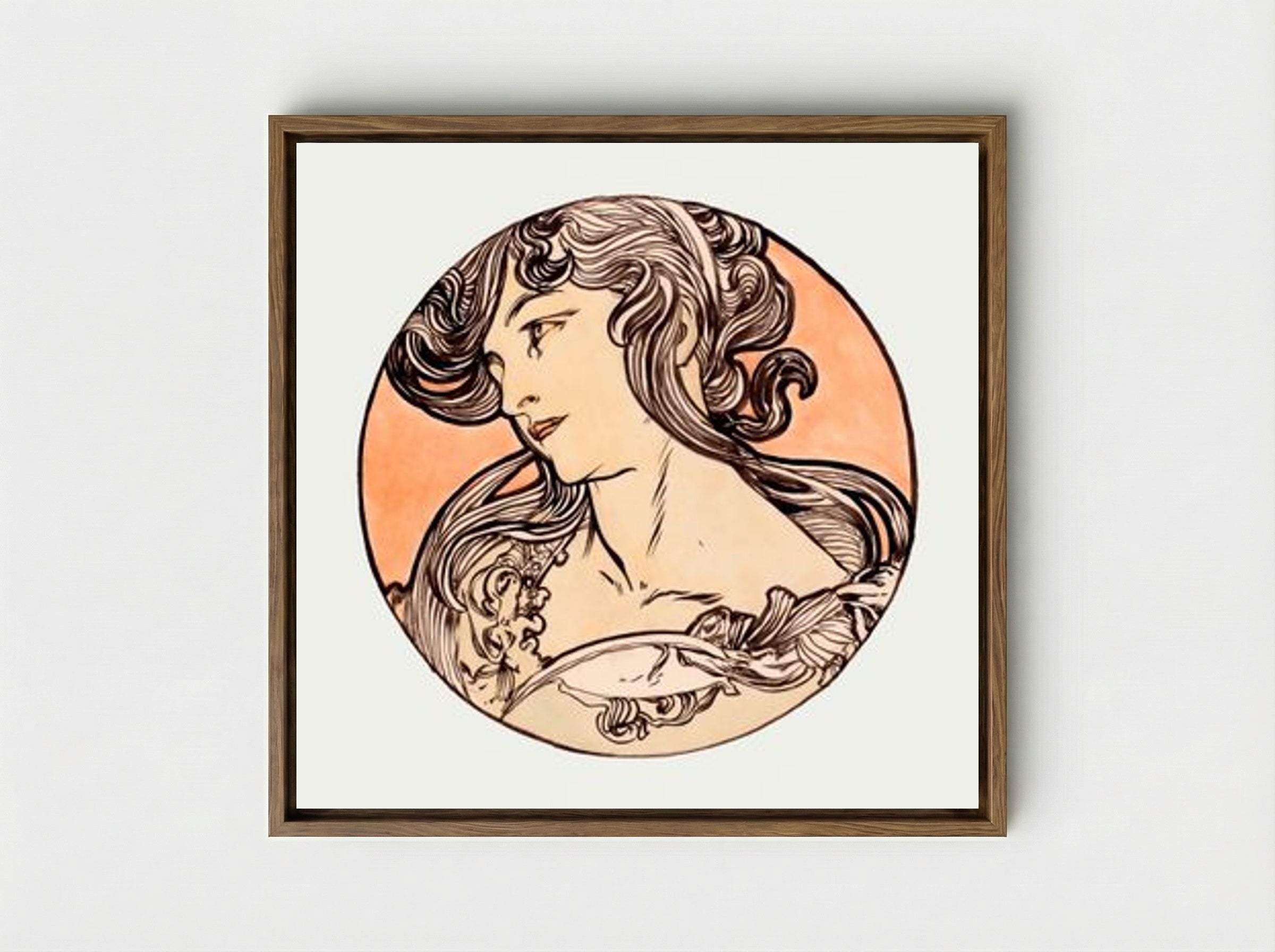 Stained Glass Window Design for Fouquet Boutique - Alphonse Mucha - Framed Canvas Wood