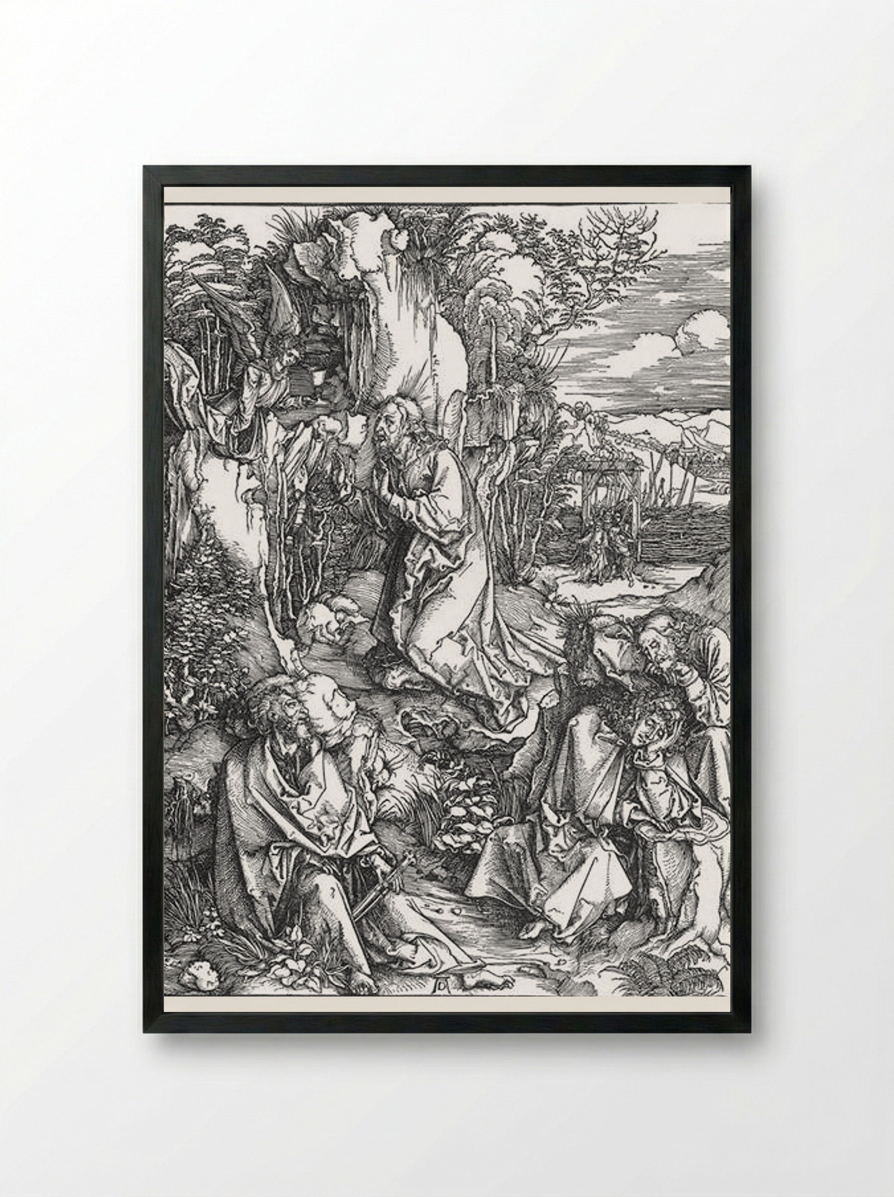 Christ on the Mount of Olives - Albrecht Dürer - Framed Print Black