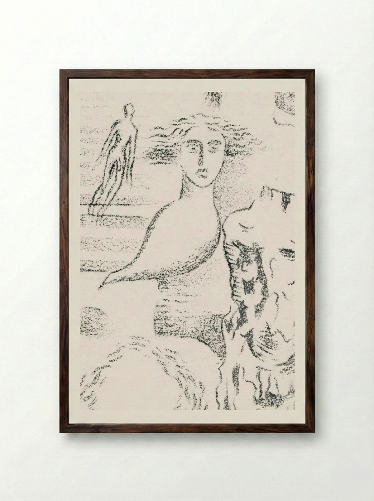Design for Urne Buriall – Ghosts - Paul Nash - Framed Print Dark Wood