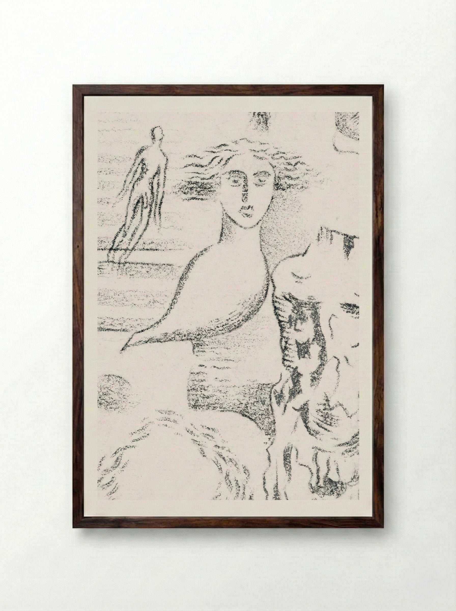 Design for Urne Buriall – Ghosts - Paul Nash - Framed Print Dark Wood