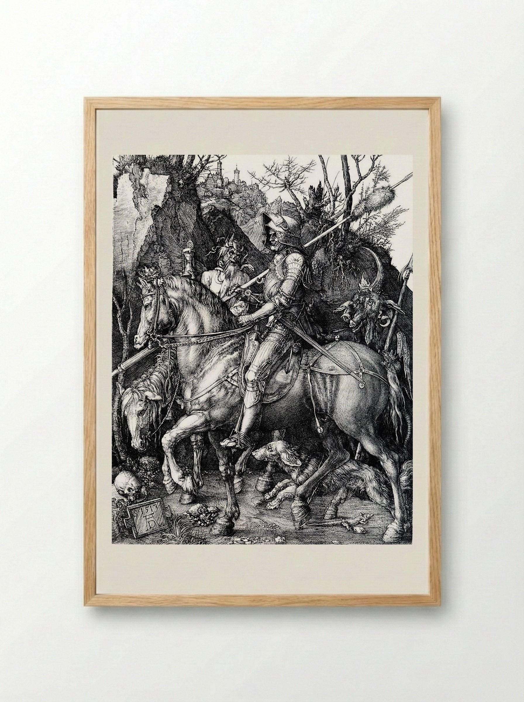 The Knight, Death and the Devil - Albrecht Dürer - Framed Print Wood