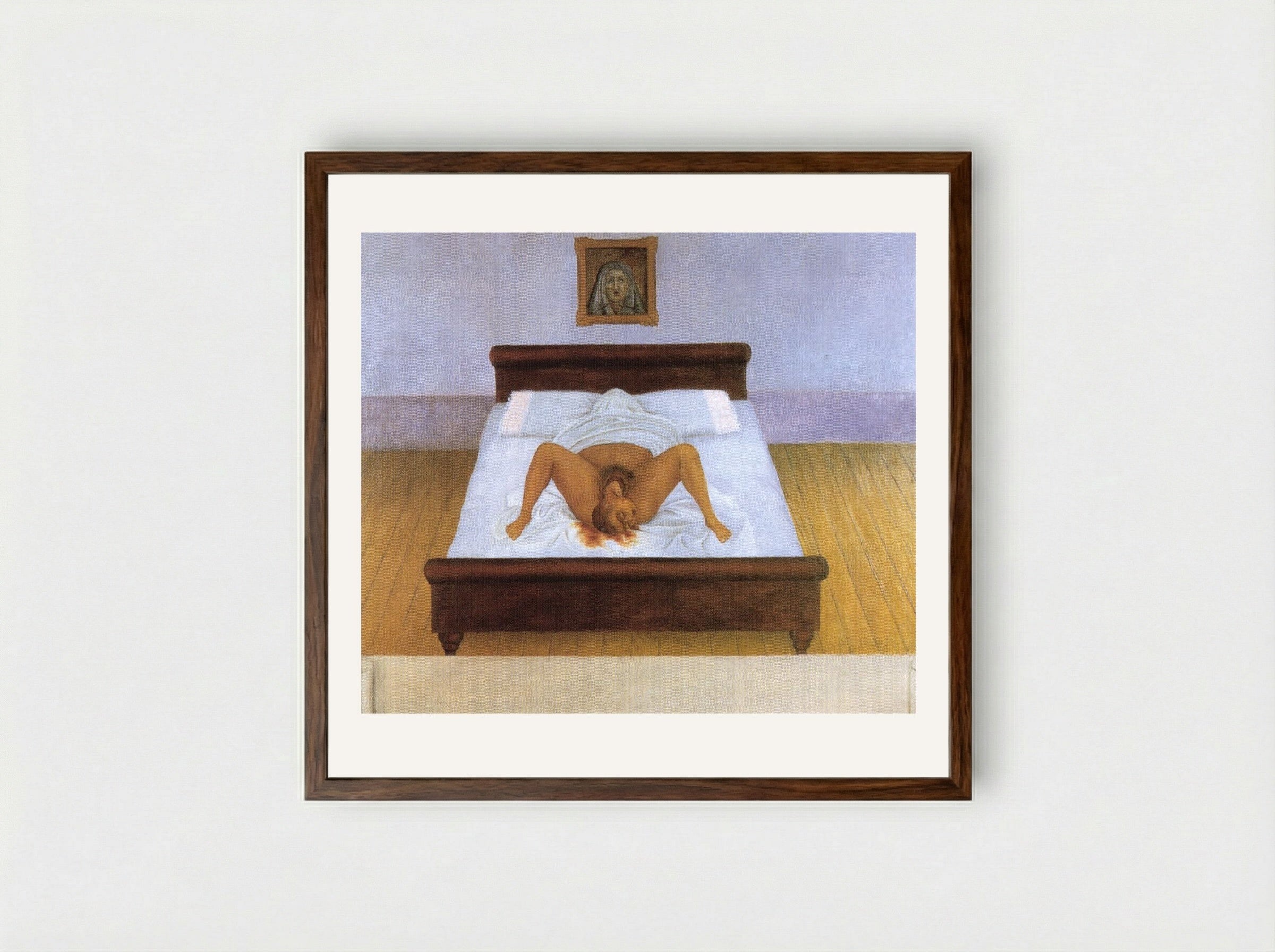 My Birth - Frida Kahlo - Framed Print Dark Wood