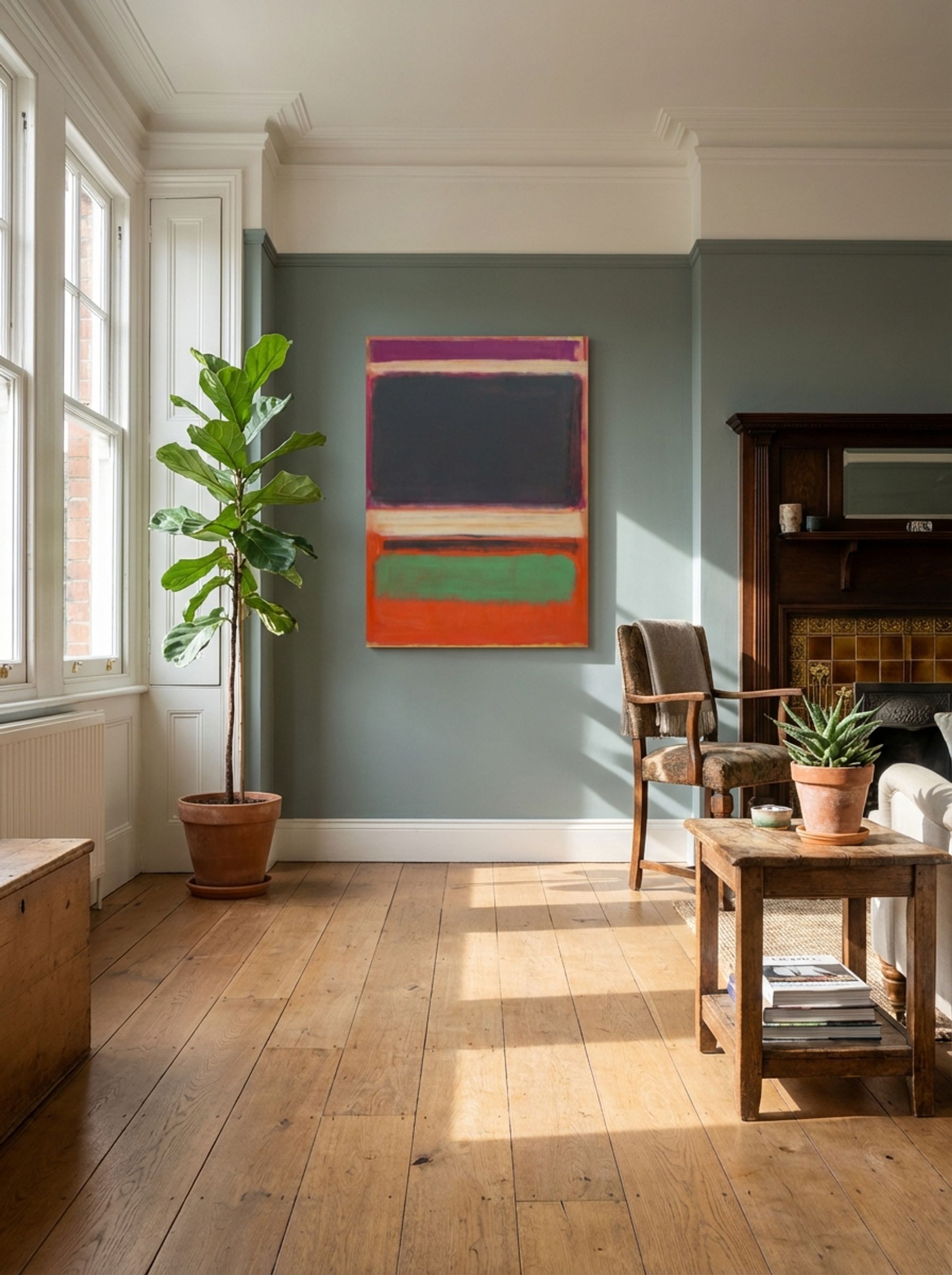No. 3/No. 13 (Magenta, Black, Green on Orange) - Mark Rothko - Lifestyle