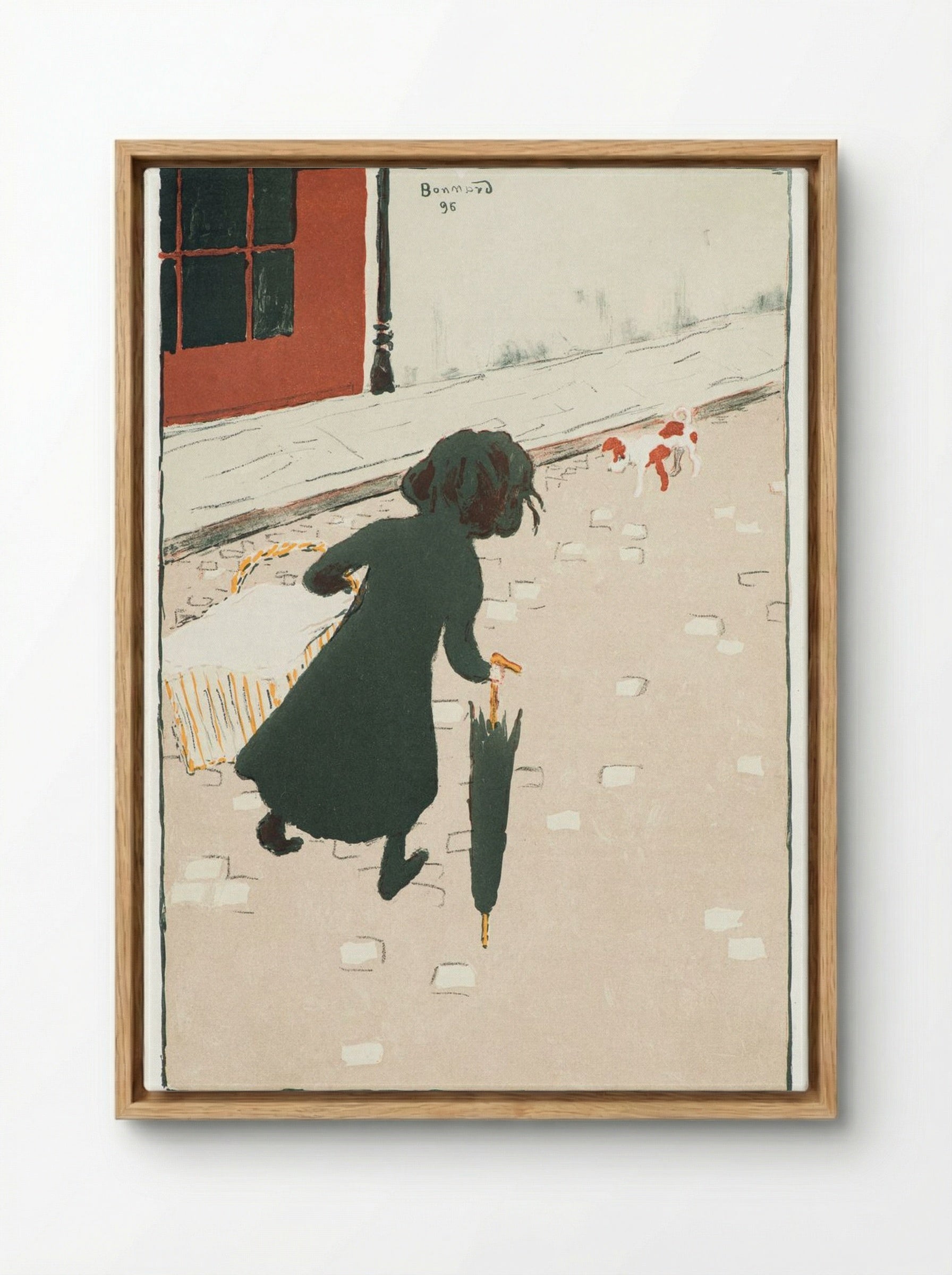 The Little Laundress - Pierre Bonnard - Framed Canvas Wood