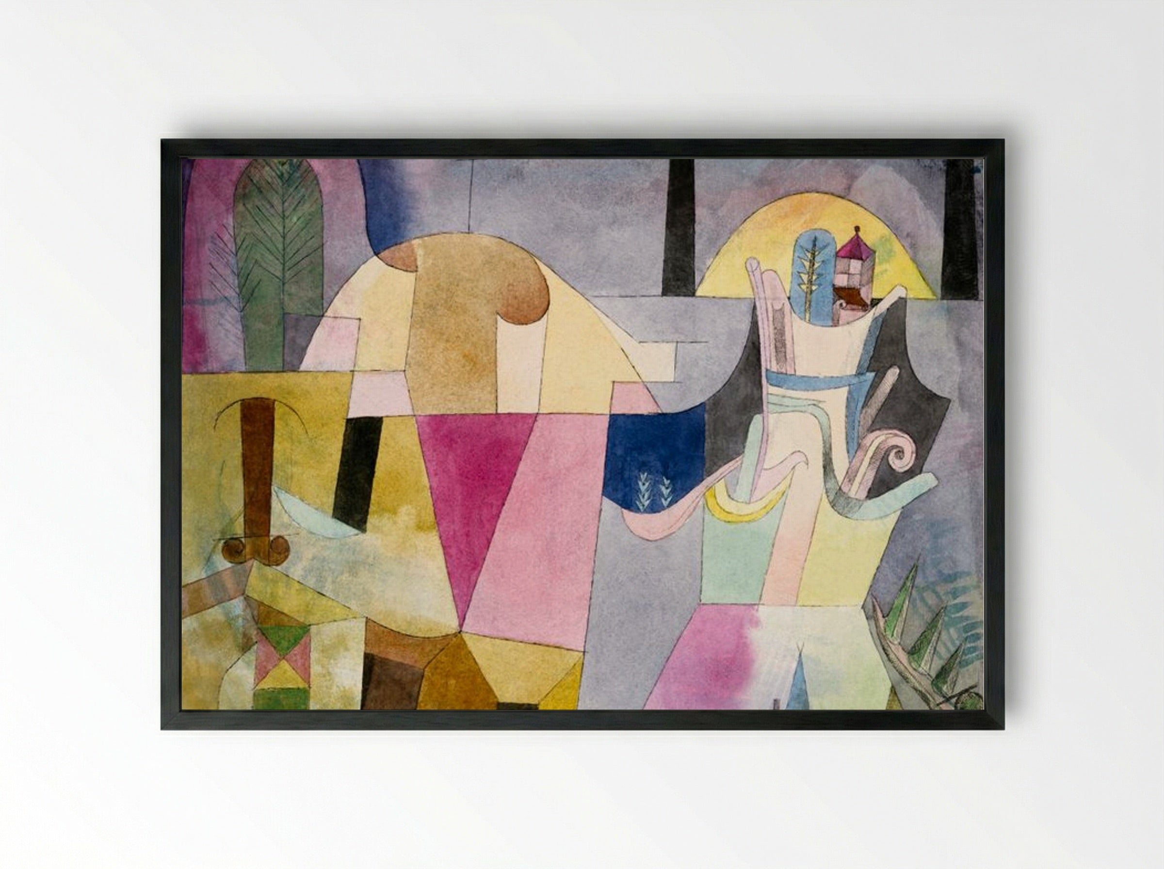 Black Columns in a Landscape - Paul Klee - Framed Print Black