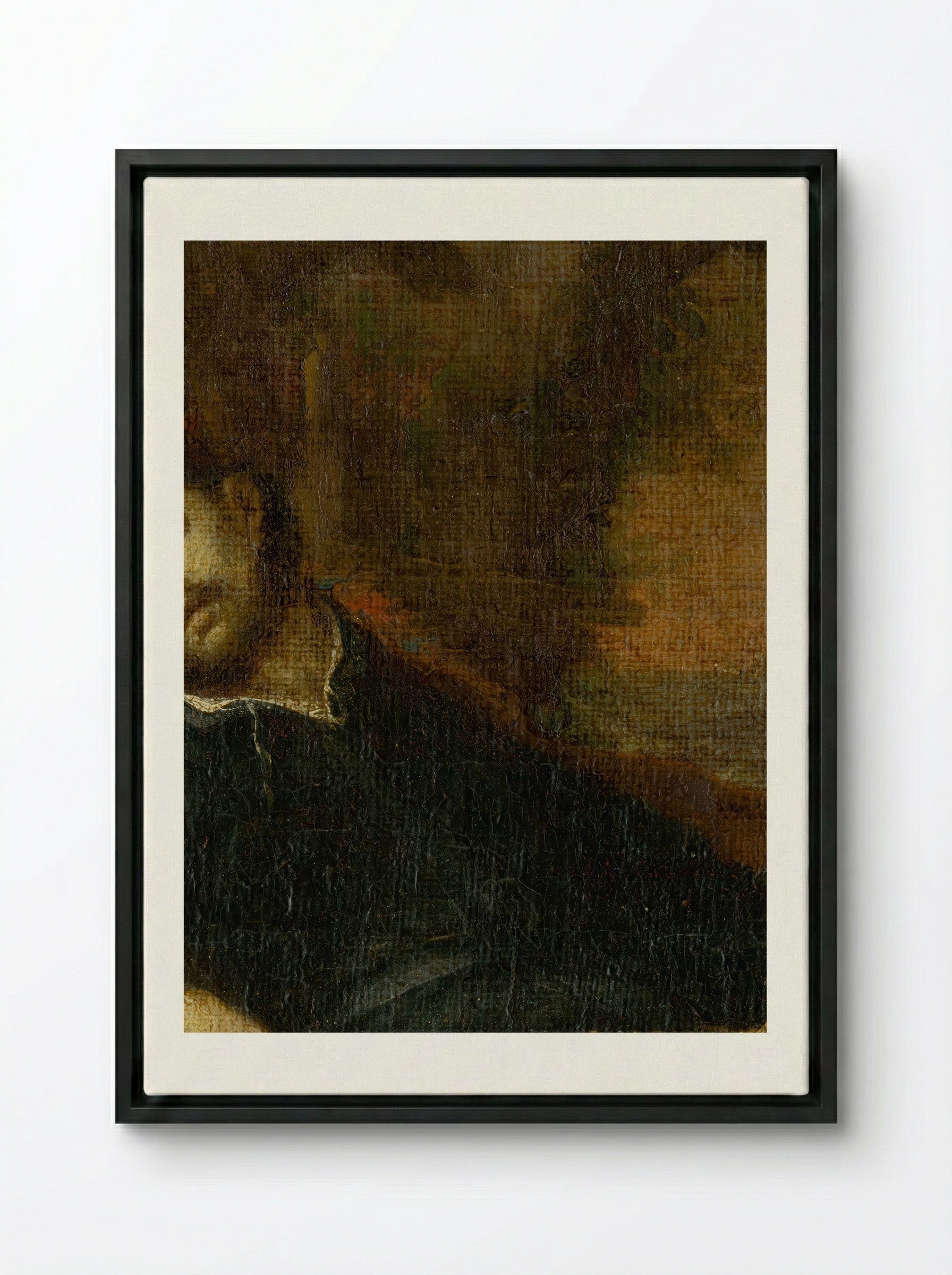 The Death of Saint Francis - Fine Art Print - Framed Canvas Black