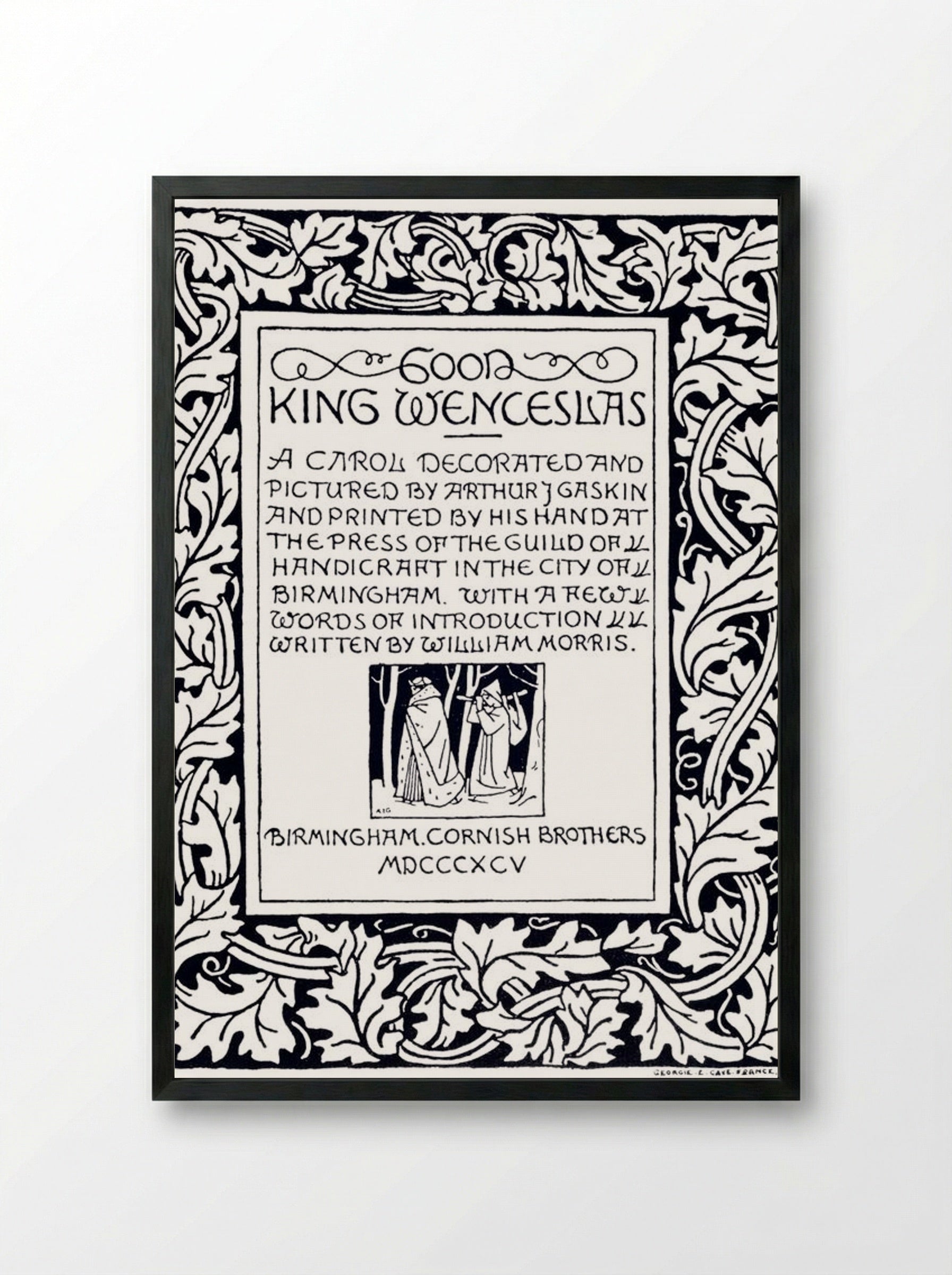 Good King Wenceslas (Manuscript Page) - William Morris - Framed Print Black