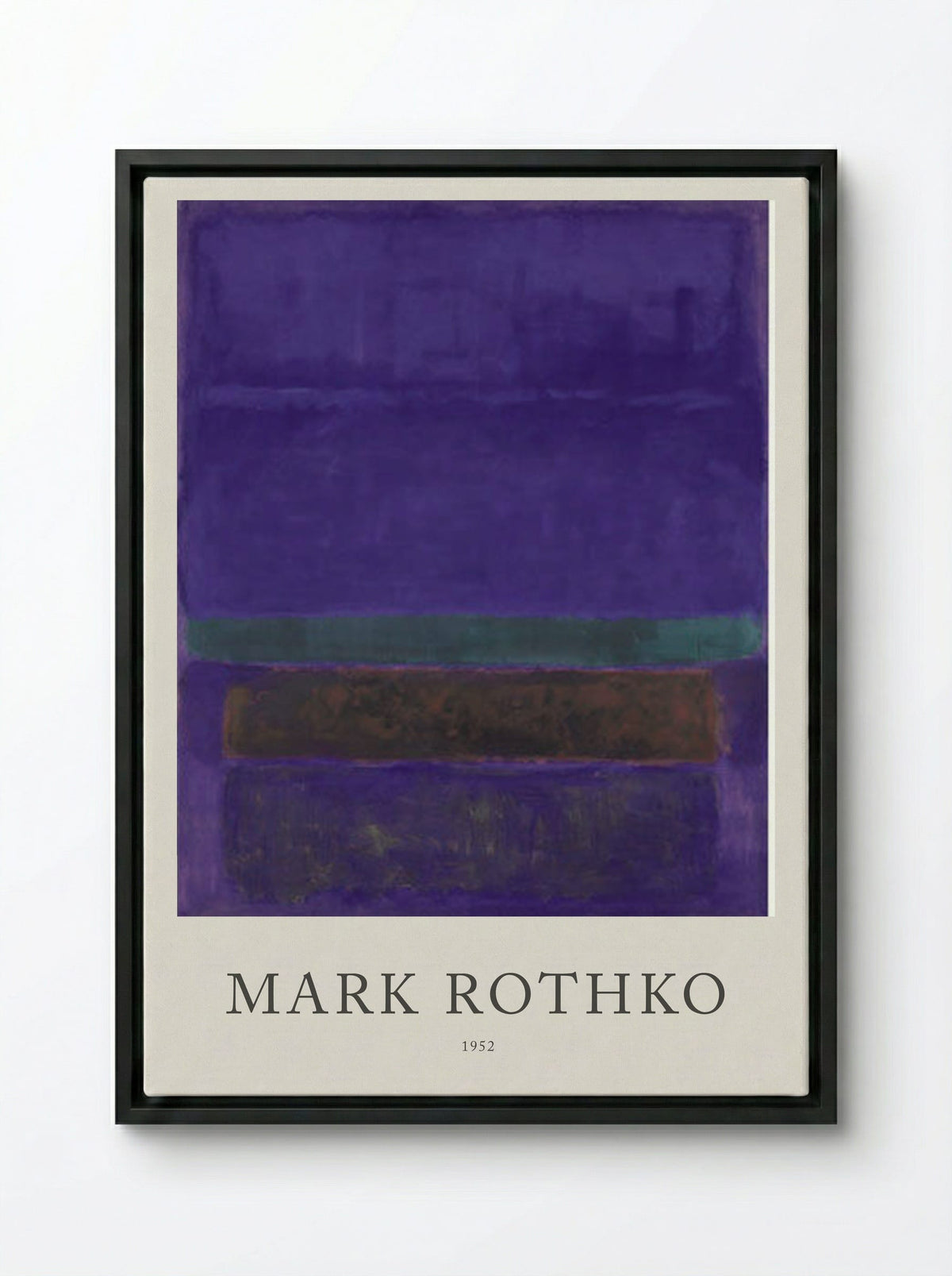 Untitled (Violet, Green and Red on Violet Ground) - Mark Rothko - Framed Canvas Black