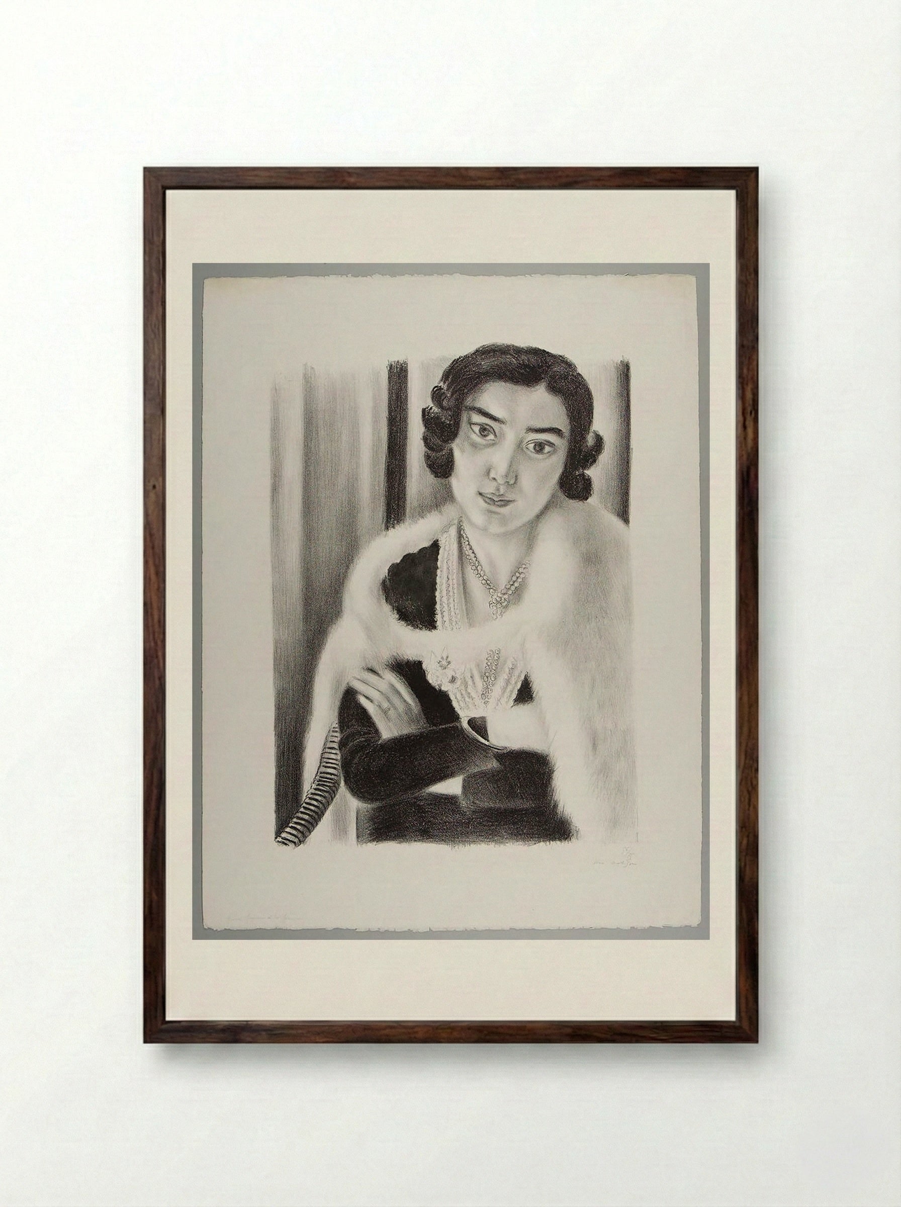 The White Boa - Henri Matisse - Framed Print Dark Wood
