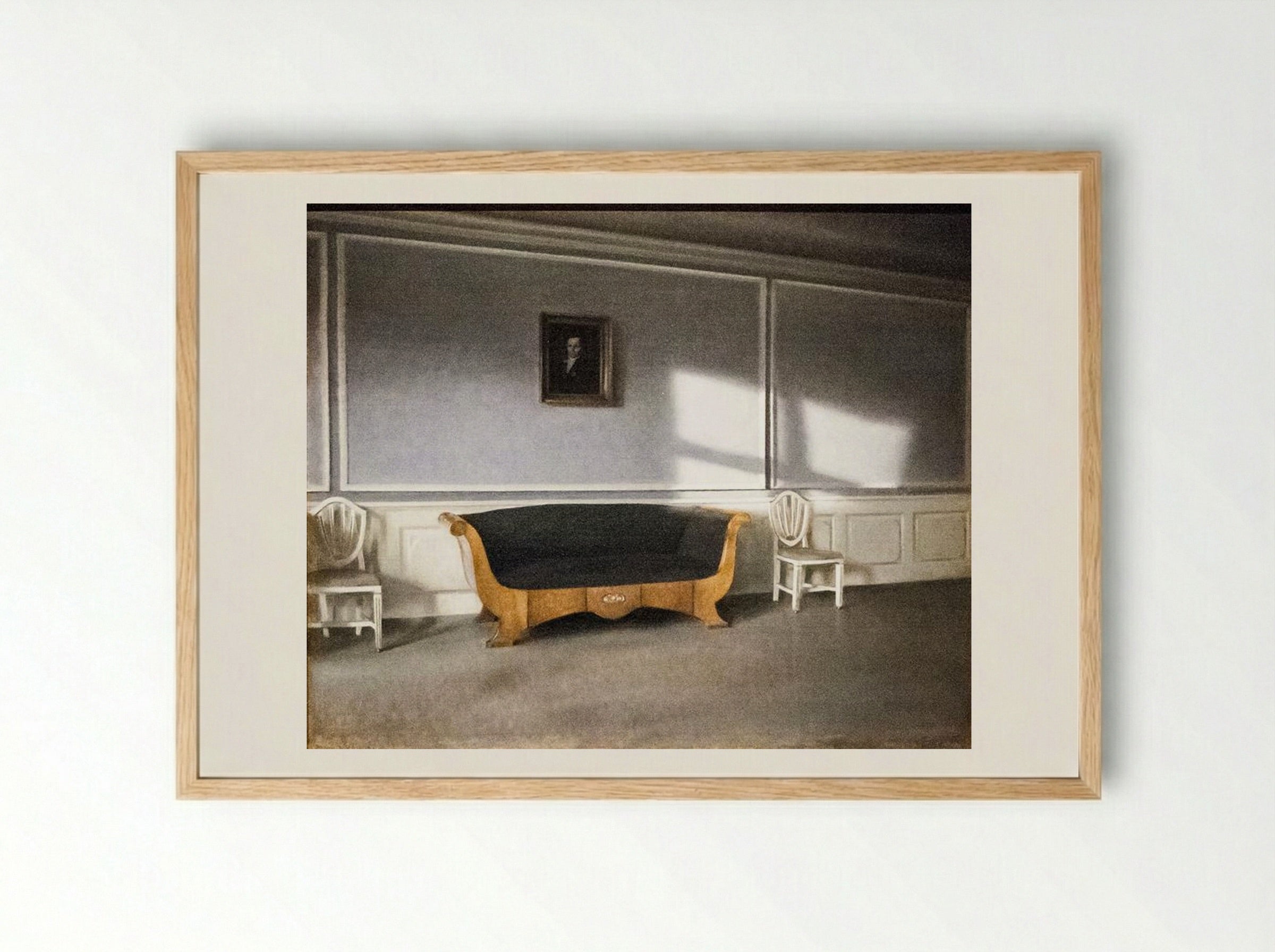 Sunshine in the Drawing Room III - Vilhelm Hammershøi - Framed Print Wood