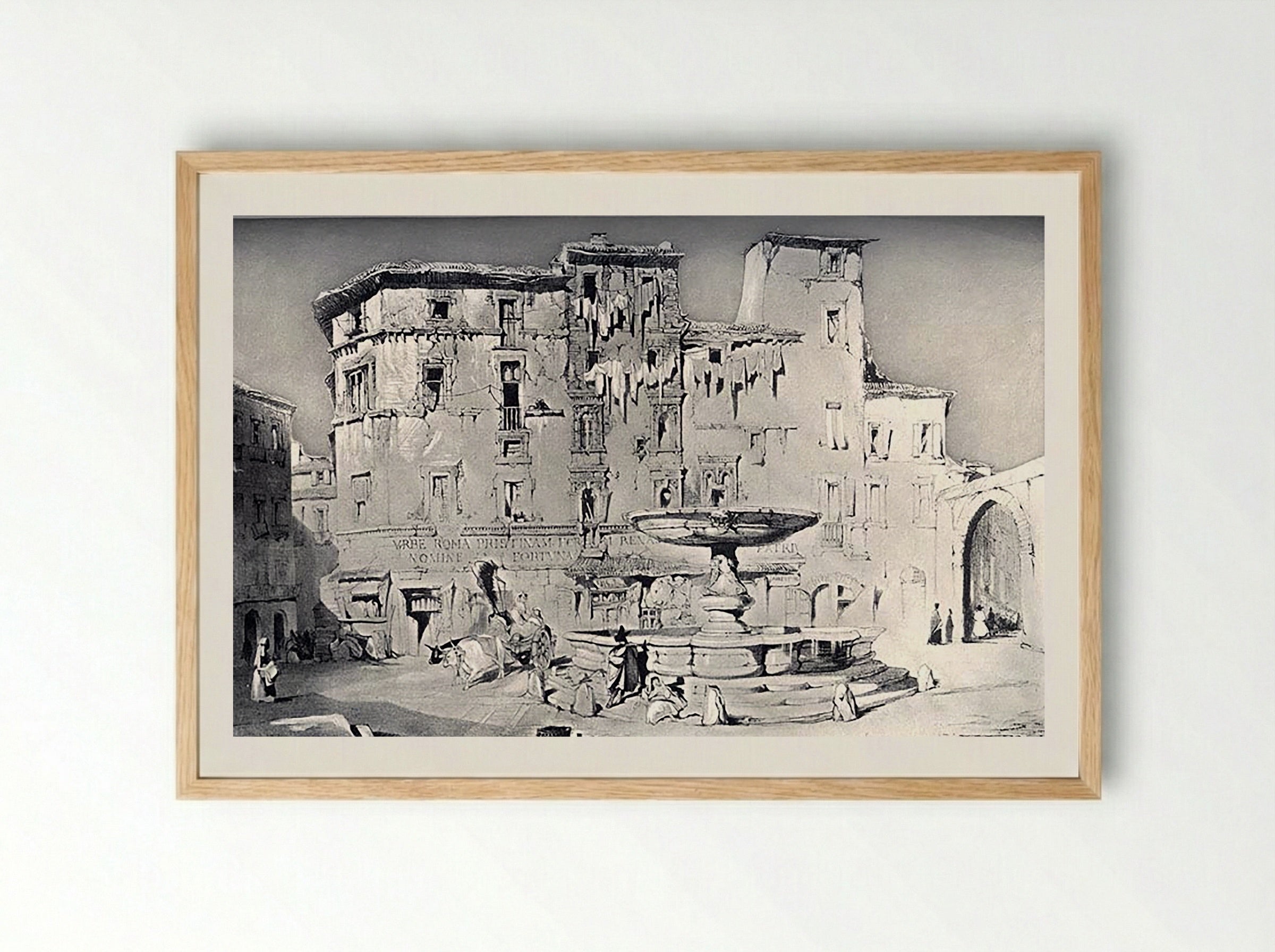 Piazza Santa Maria del Pianto, Rome - Fine Art Print - Framed Print Wood
