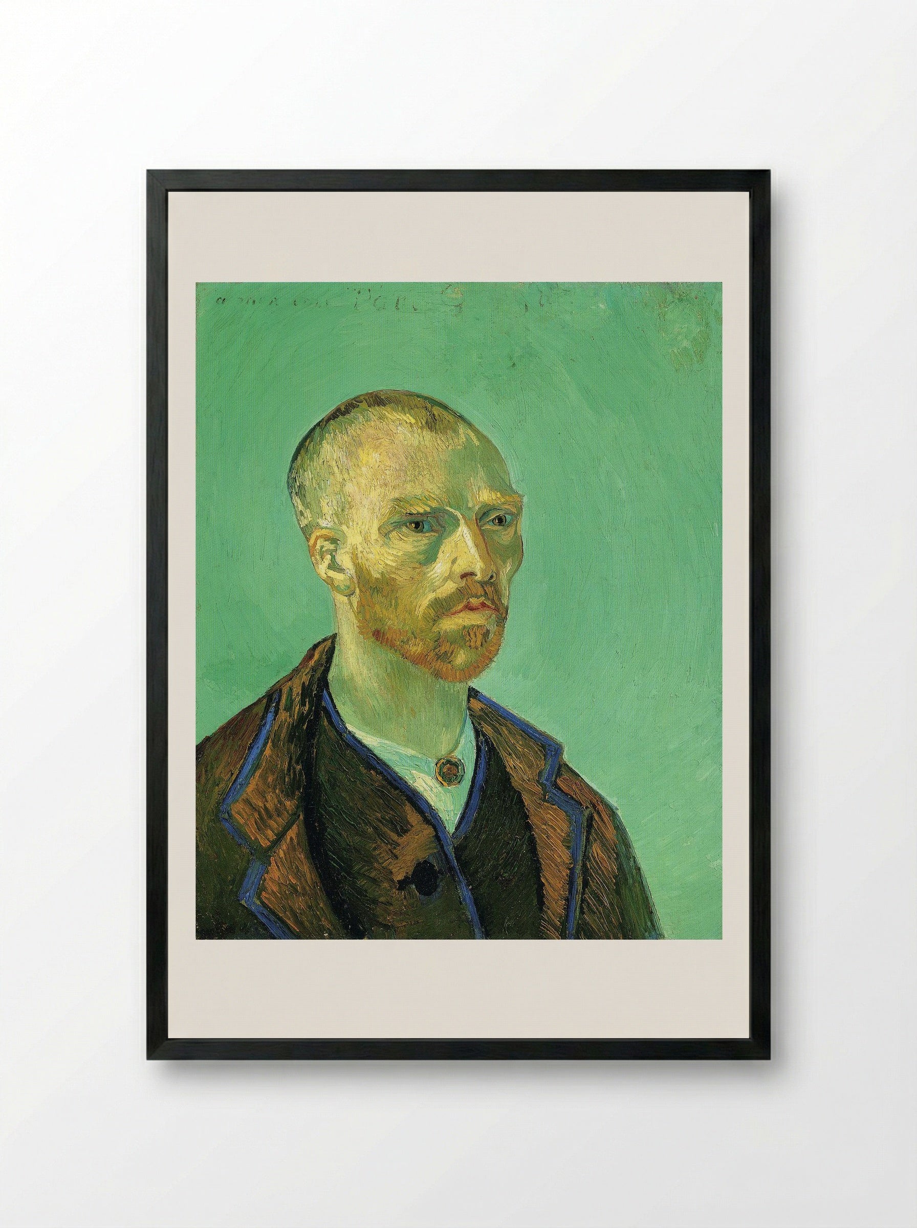 Self-Portrait Dedicated to Paul Gauguin - Vincent van Gogh - Framed Print Black