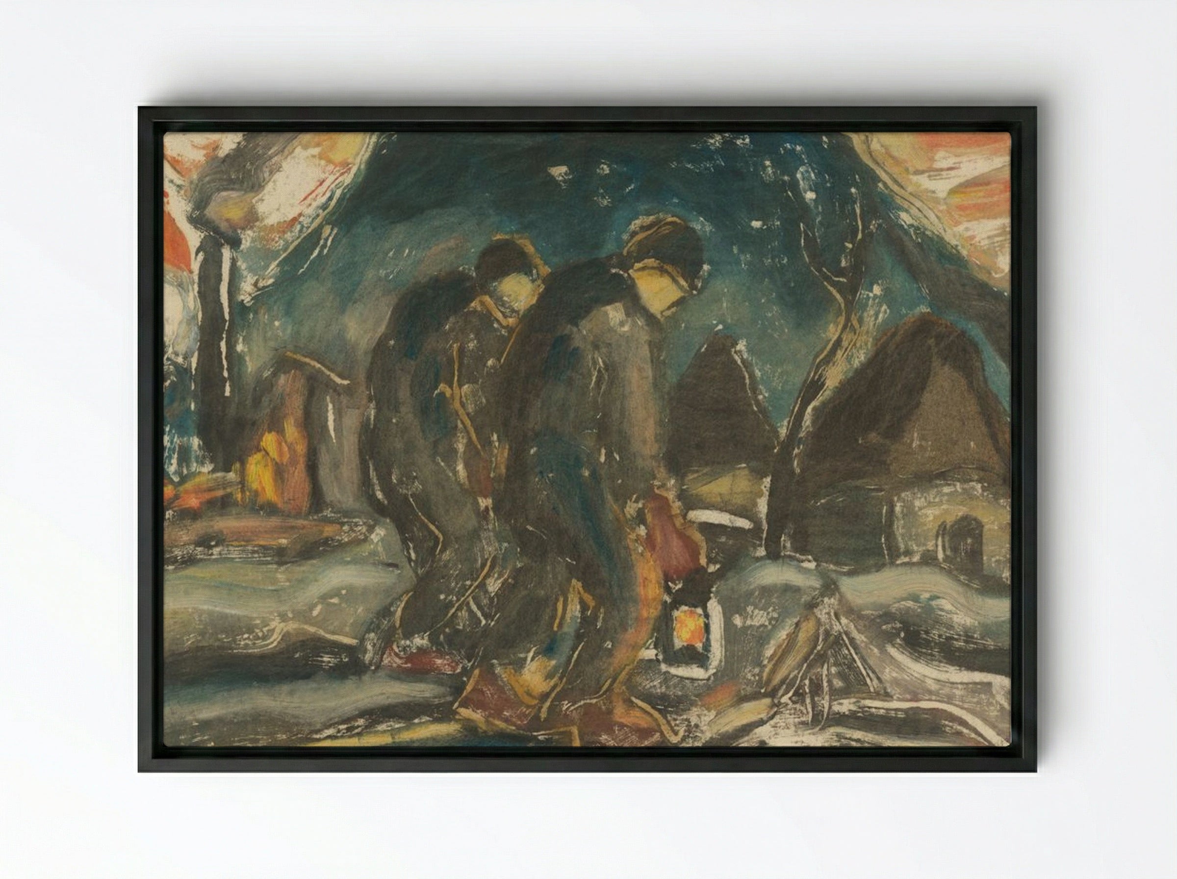 Night Walkers - Zolo Palugyay - Framed Canvas Black
