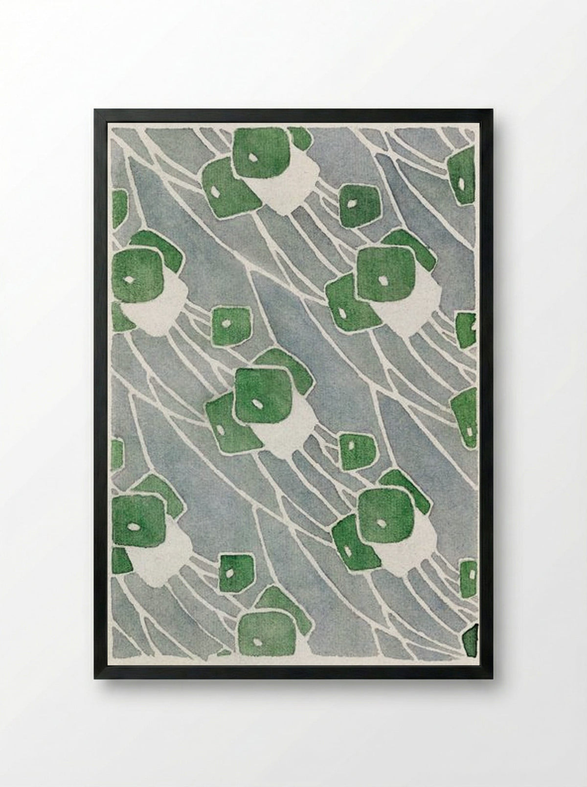 Green Geometric - Hannah Borger Overbeck - Framed Print Black