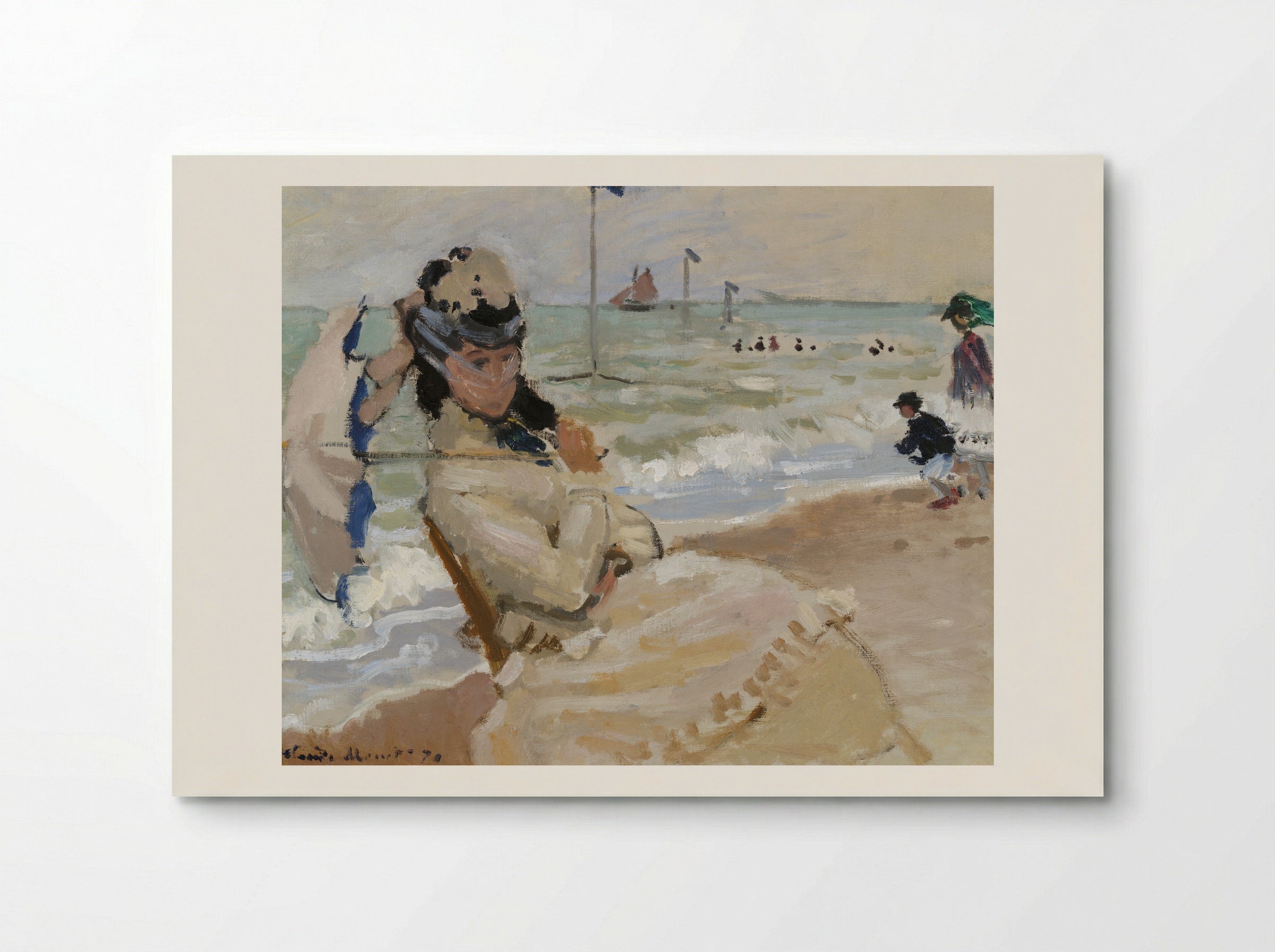 Camille on the Beach in Trouville - Claude Monet - Poster