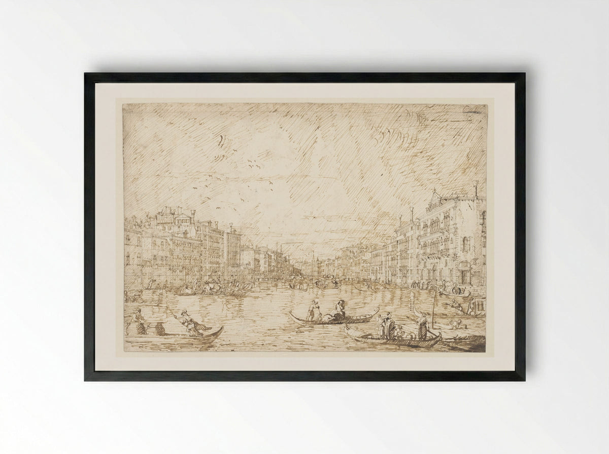 The Grand Canal, Venice - Canaletto - Framed Print Black
