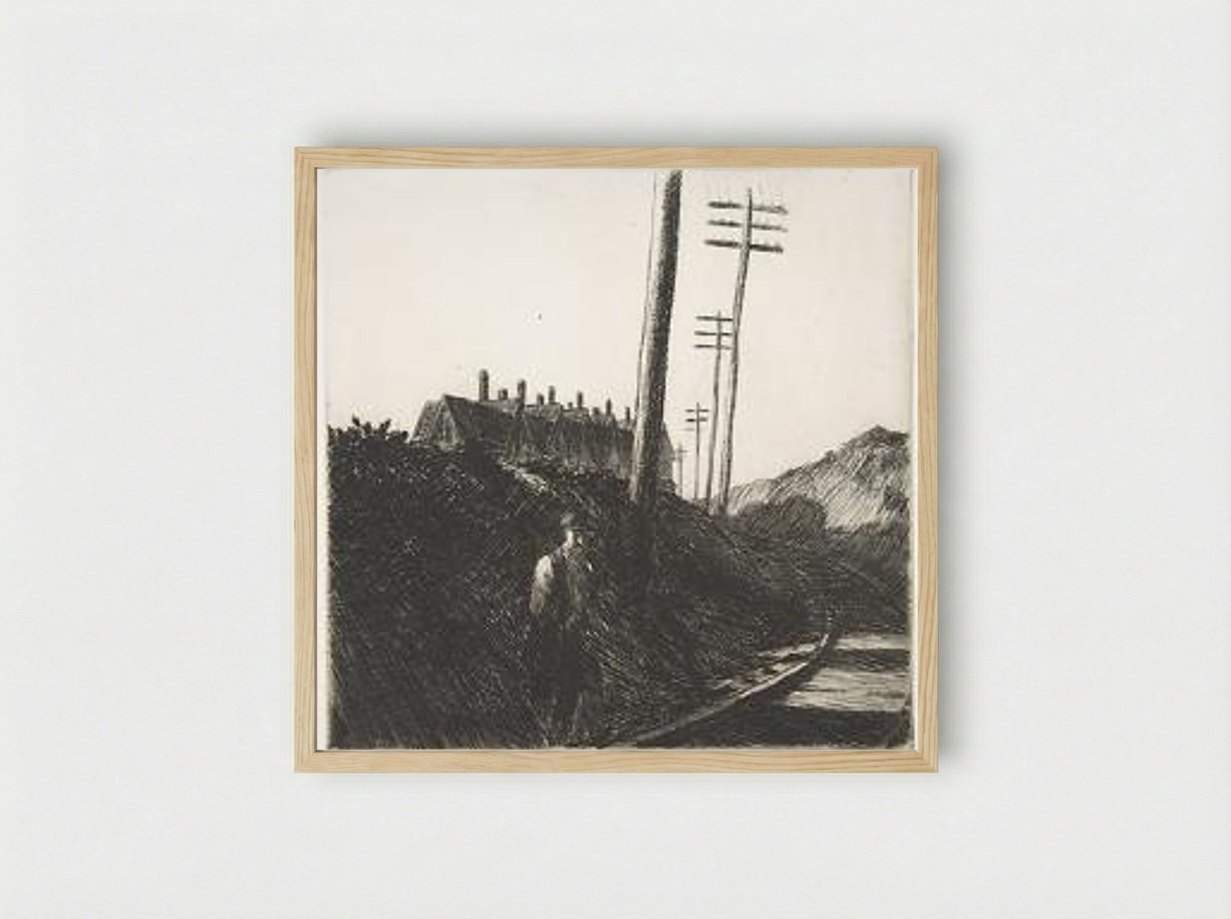 The Railroad - Edward Hopper - Framed Print Wood